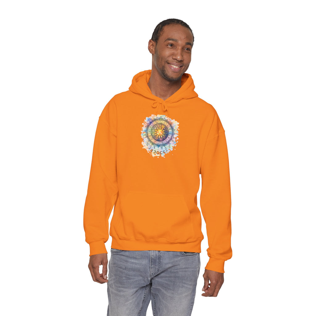 Astrology Compass Hoodie — Boho Tie-Dye Mandala Graphic