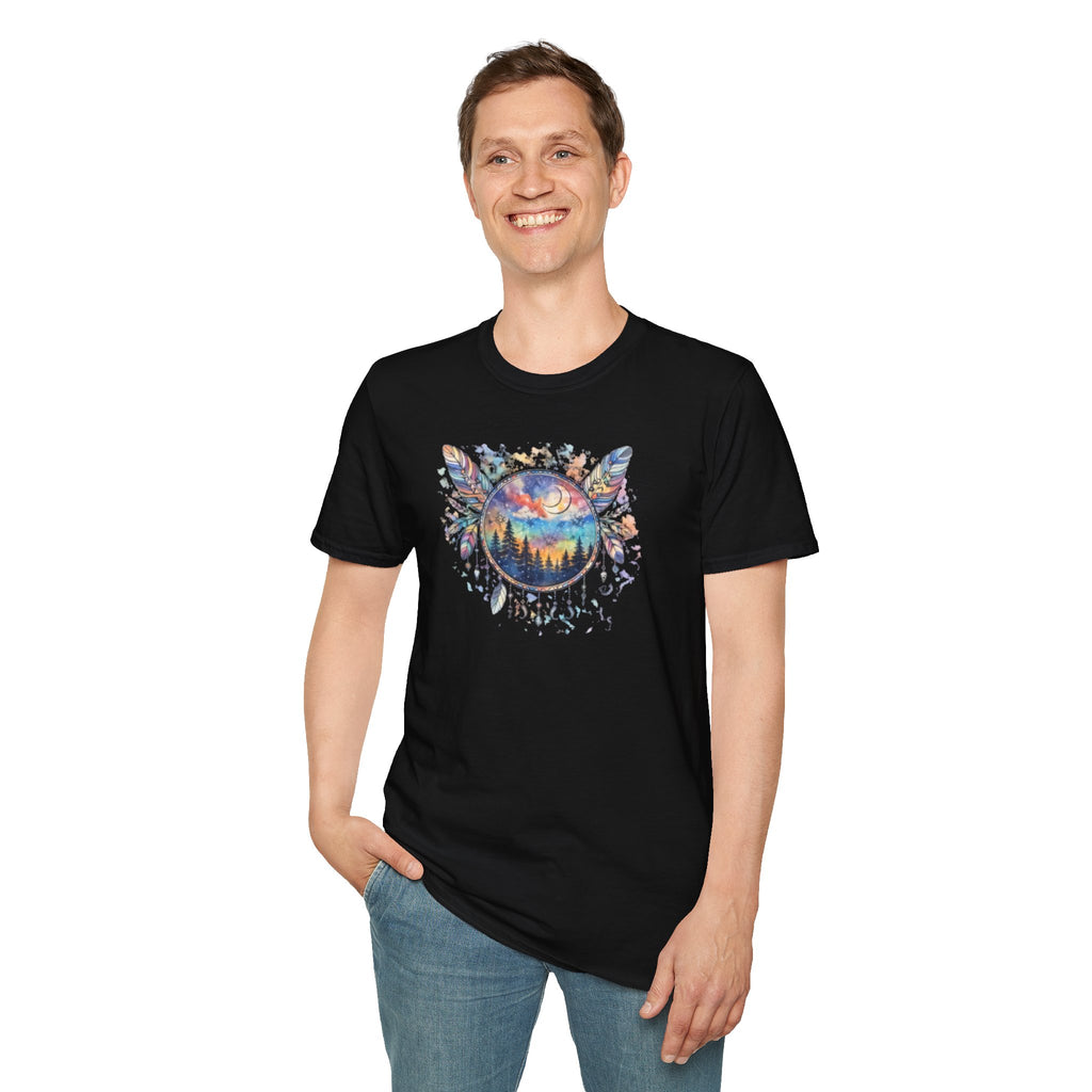 Watercolor Dreamcatcher Sunset T-Shirt — Boho Spiritual Tee