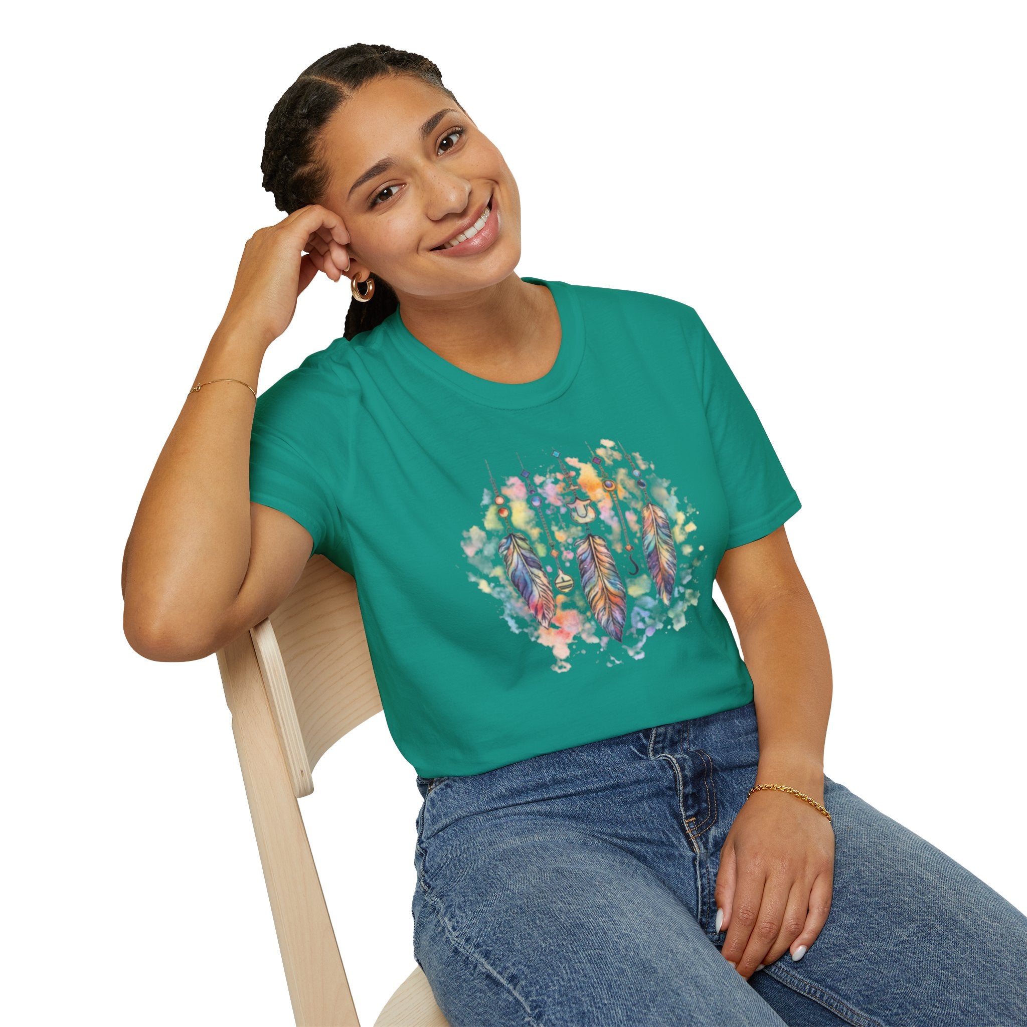 Watercolor Dreamcatcher T-Shirt — Boho Feather Graphic Tee