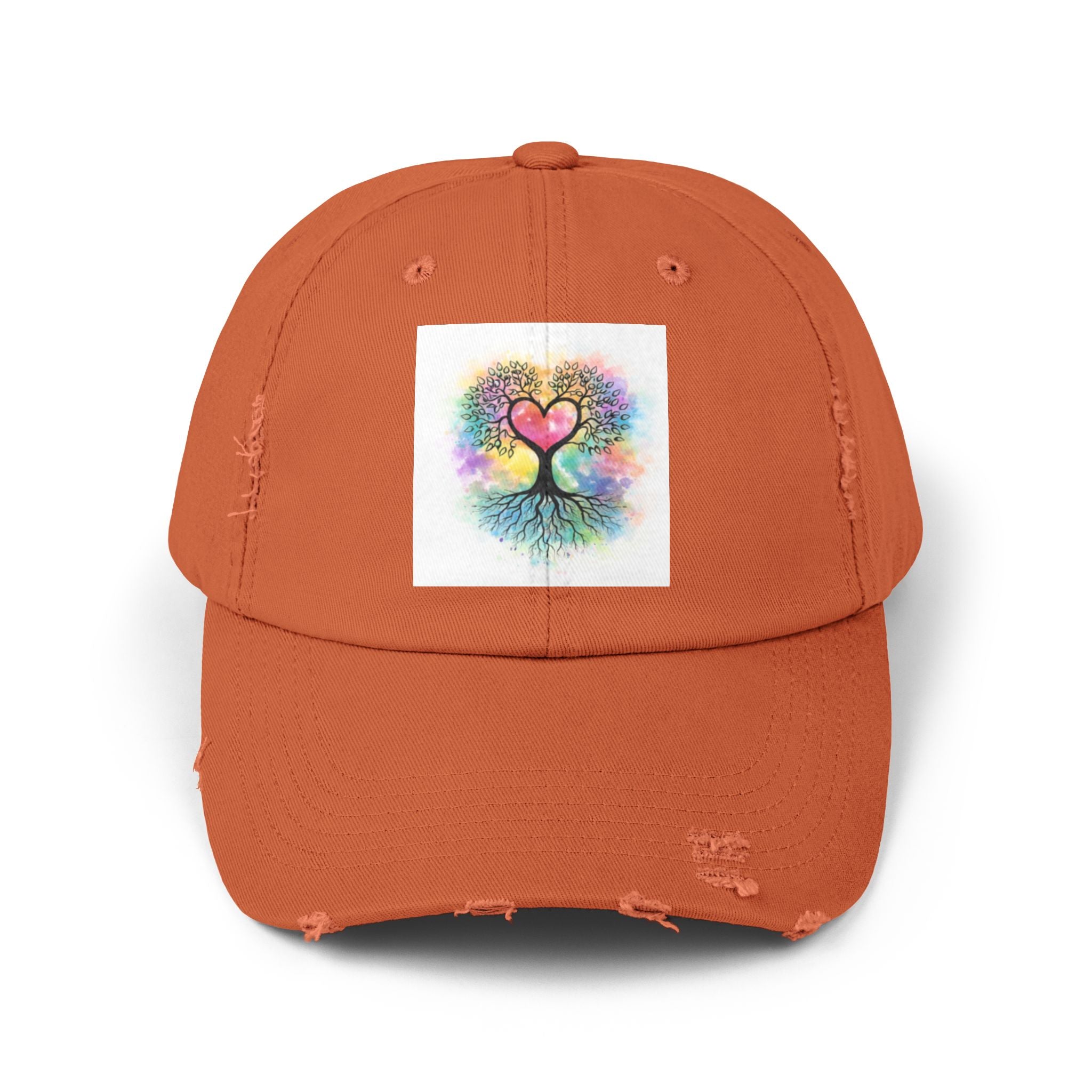 Water color Tree of Life Distressed Hat