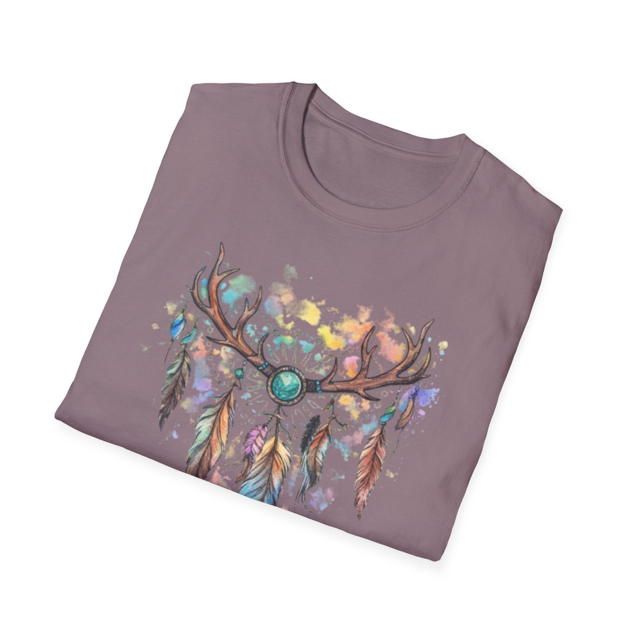 Boho Antler Dreamcatcher Watercolor T-Shirt