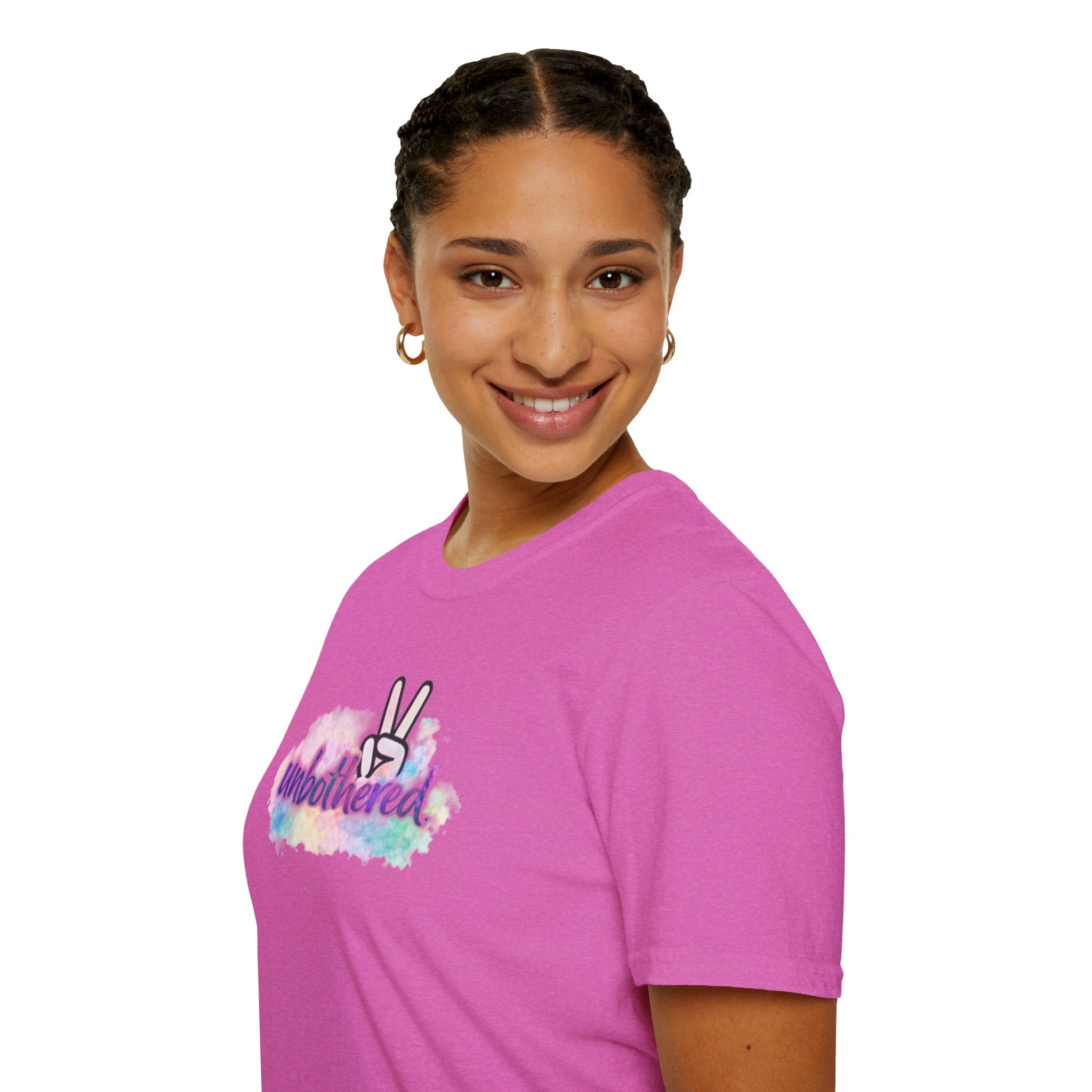 Unbothered Peace Sign T‑Shirt — Colorful Watercolor Graphic Tee
