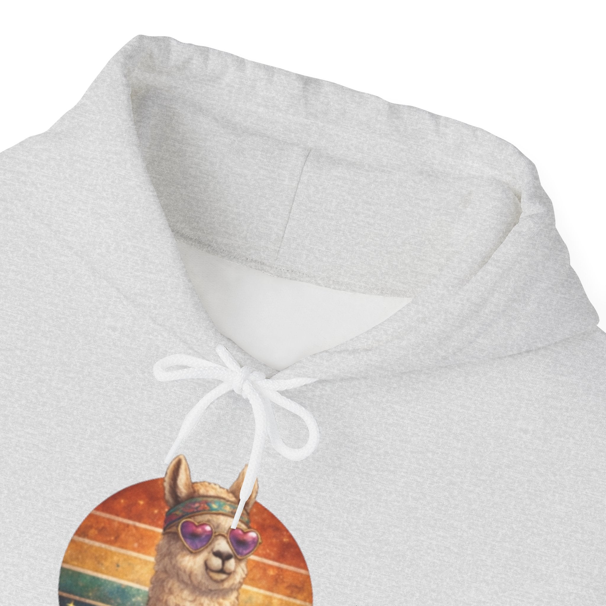 No Drama Llama Hoodie – Retro Sunset Graphic Pullover