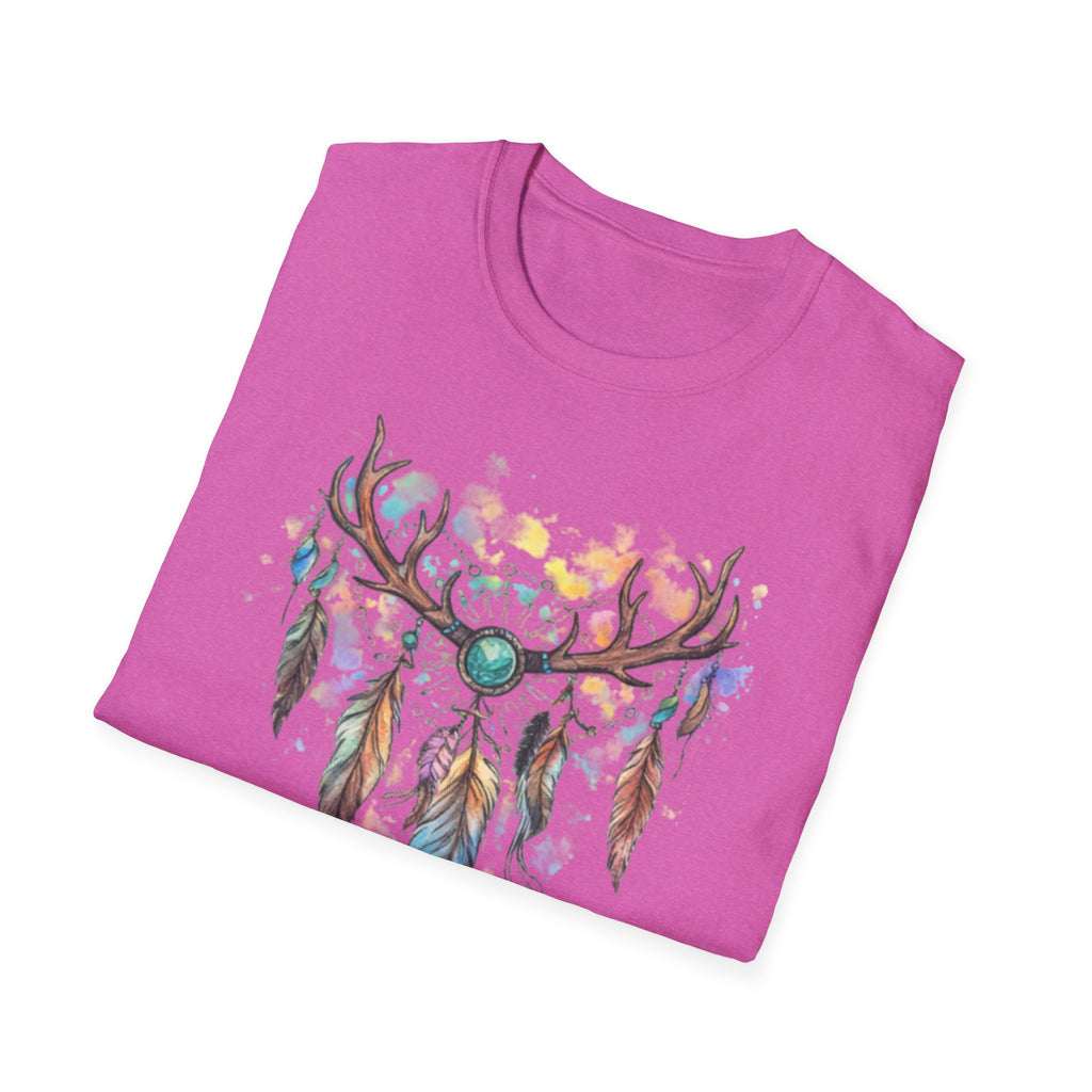 Boho Antler Dreamcatcher Watercolor T-Shirt