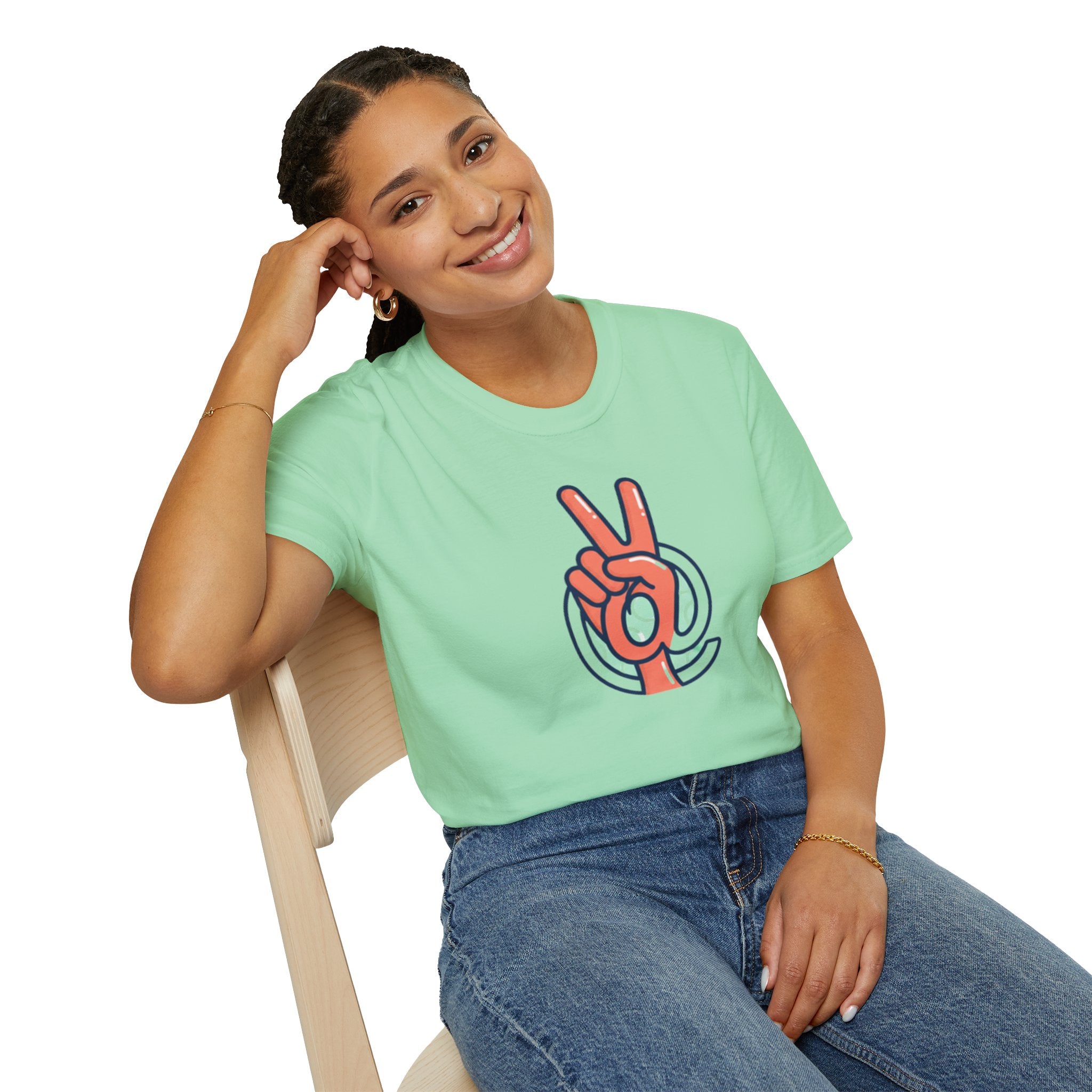 Peace Sign Hand T-Shirt | Retro Vibes, Minimal Graphic