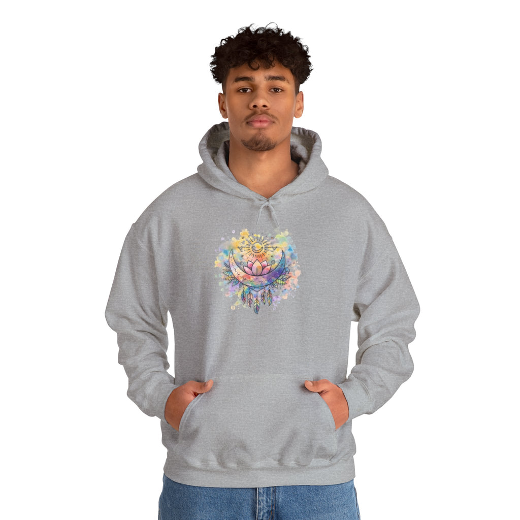 Lotus Watercolor Hoodie – Boho Spiritual Yoga Sweatshirt