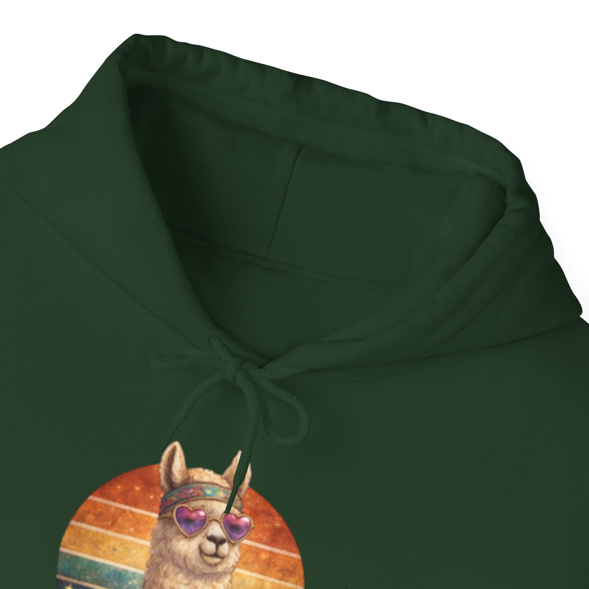 No Drama Llama Hoodie – Retro Sunset Graphic Pullover
