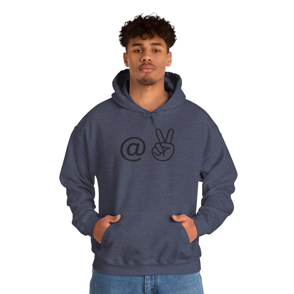 At Peace Minimal Hand Graphic Hoodie — Peaceful Vibes Unisex Hoodie