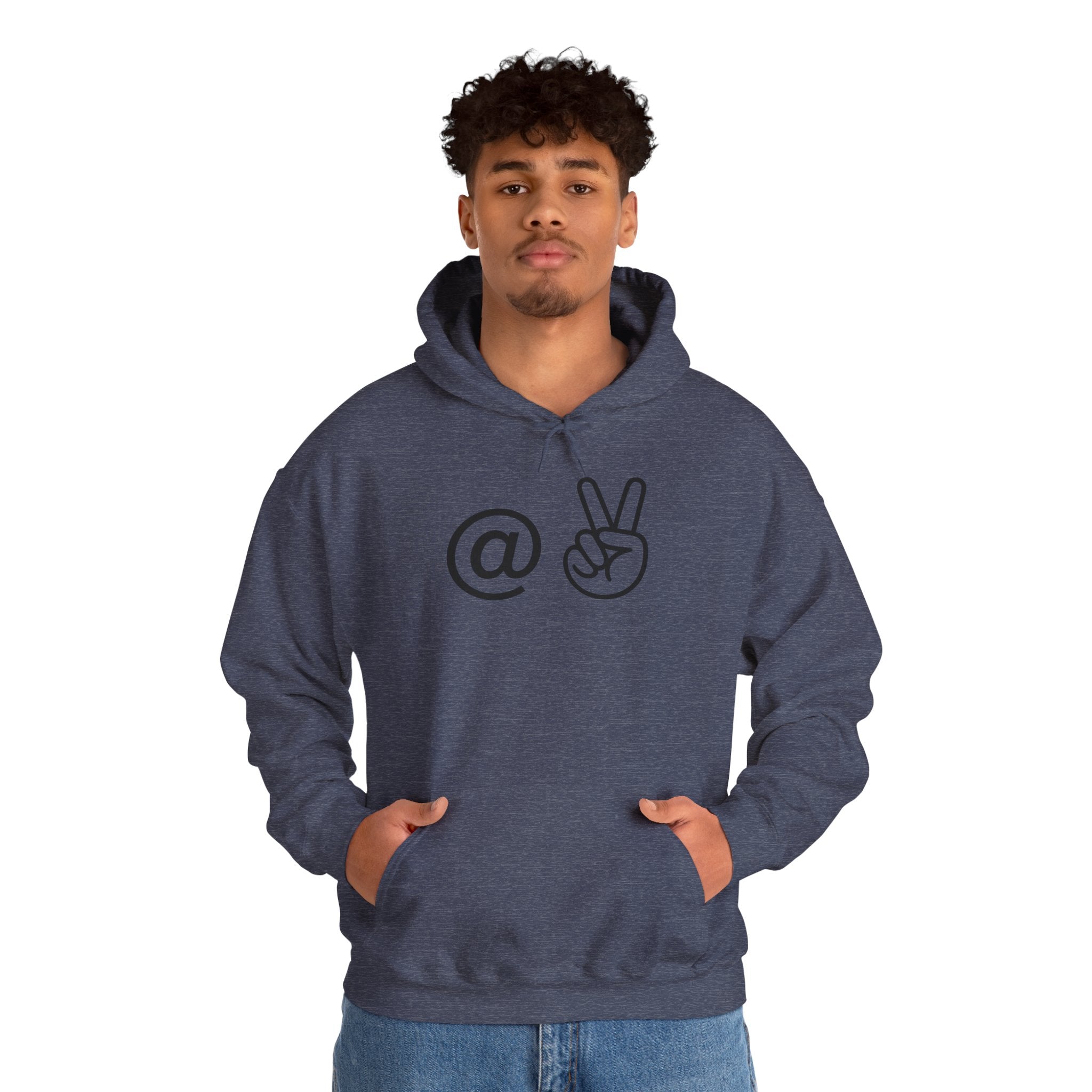 At Peace Minimal Hand Graphic Hoodie — Peaceful Vibes Unisex Hoodie