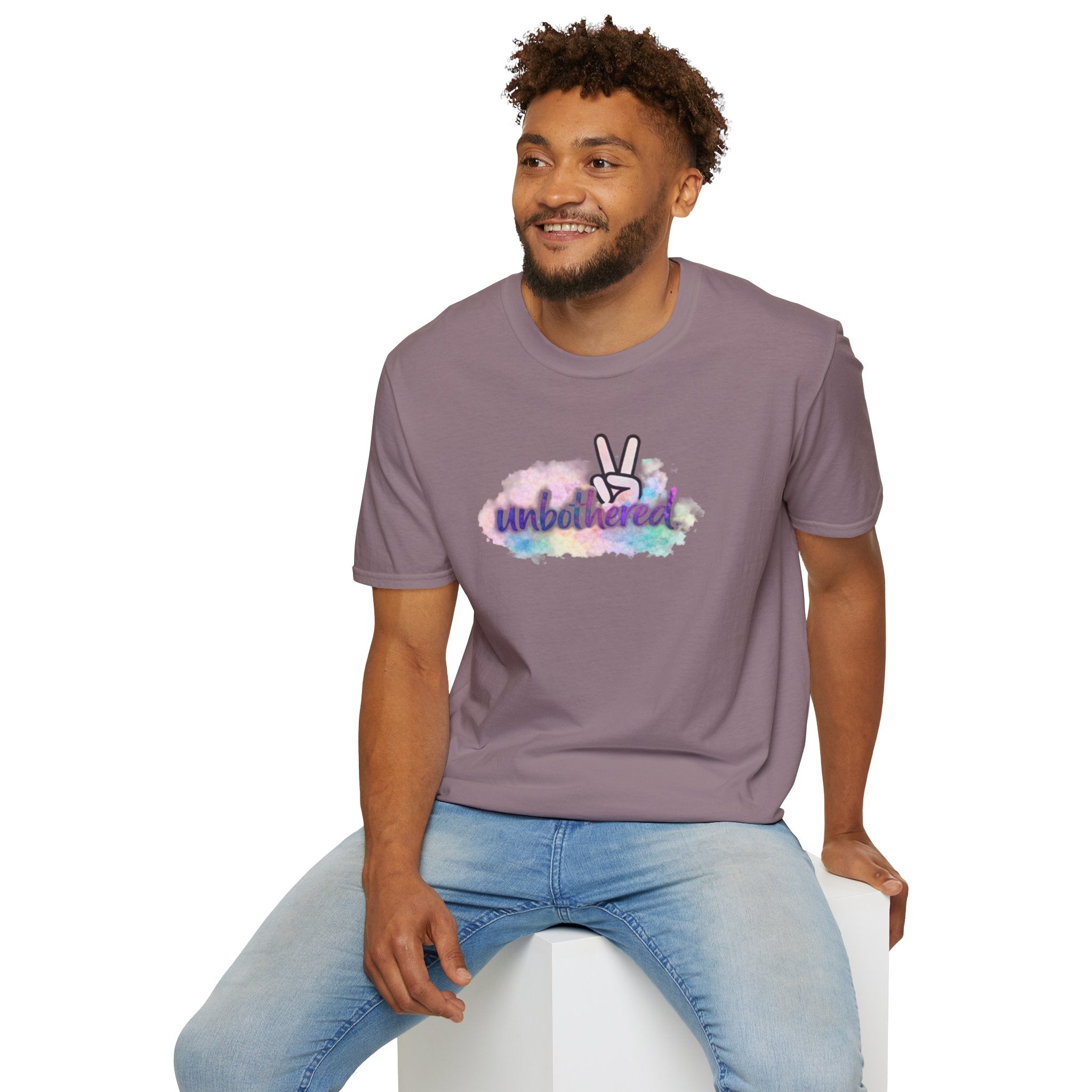 Unbothered Peace Sign T‑Shirt — Colorful Watercolor Graphic Tee