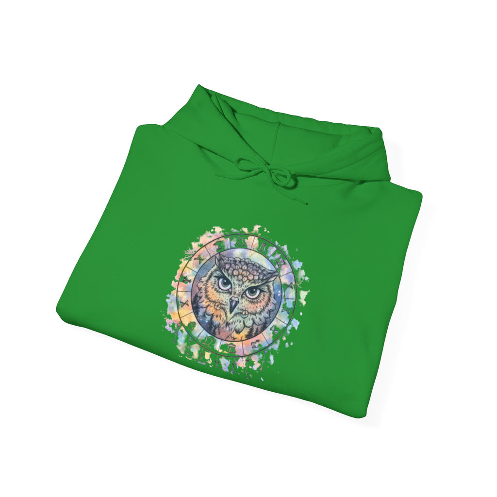 Owl Mandala Hoodie — Colorful Spiritual Owl Graphic Sweatshirt