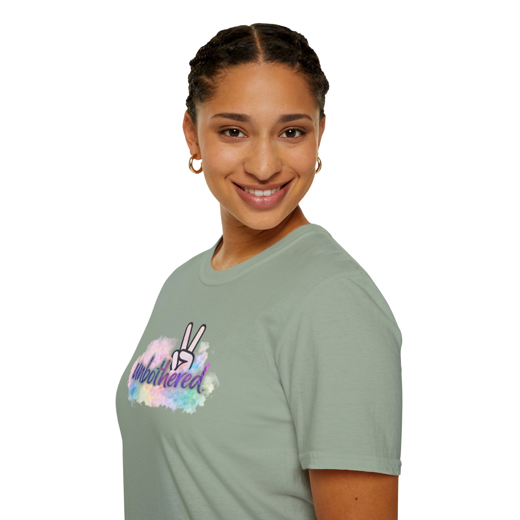 Unbothered Peace Sign T‑Shirt — Colorful Watercolor Graphic Tee