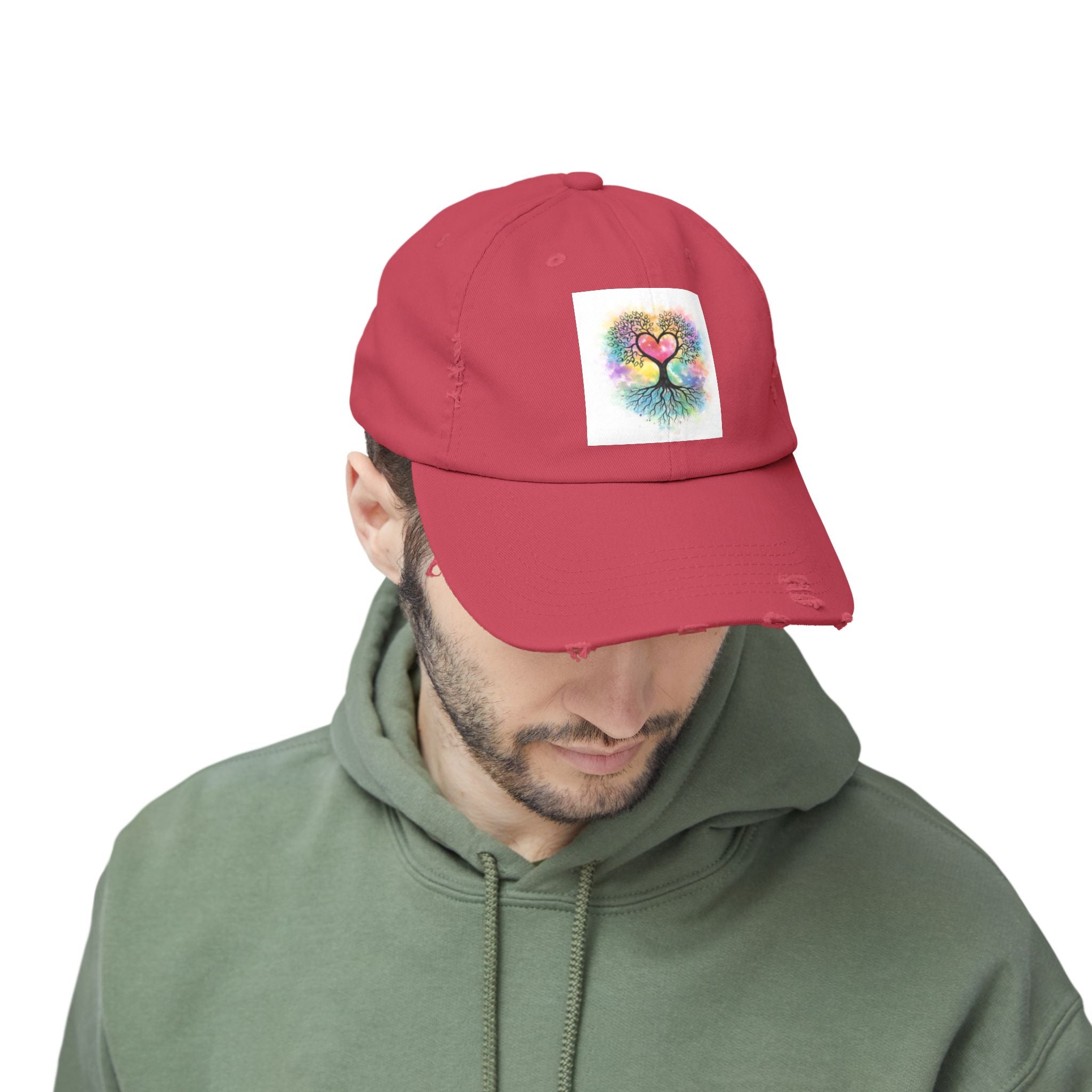Water color Tree of Life Distressed Hat