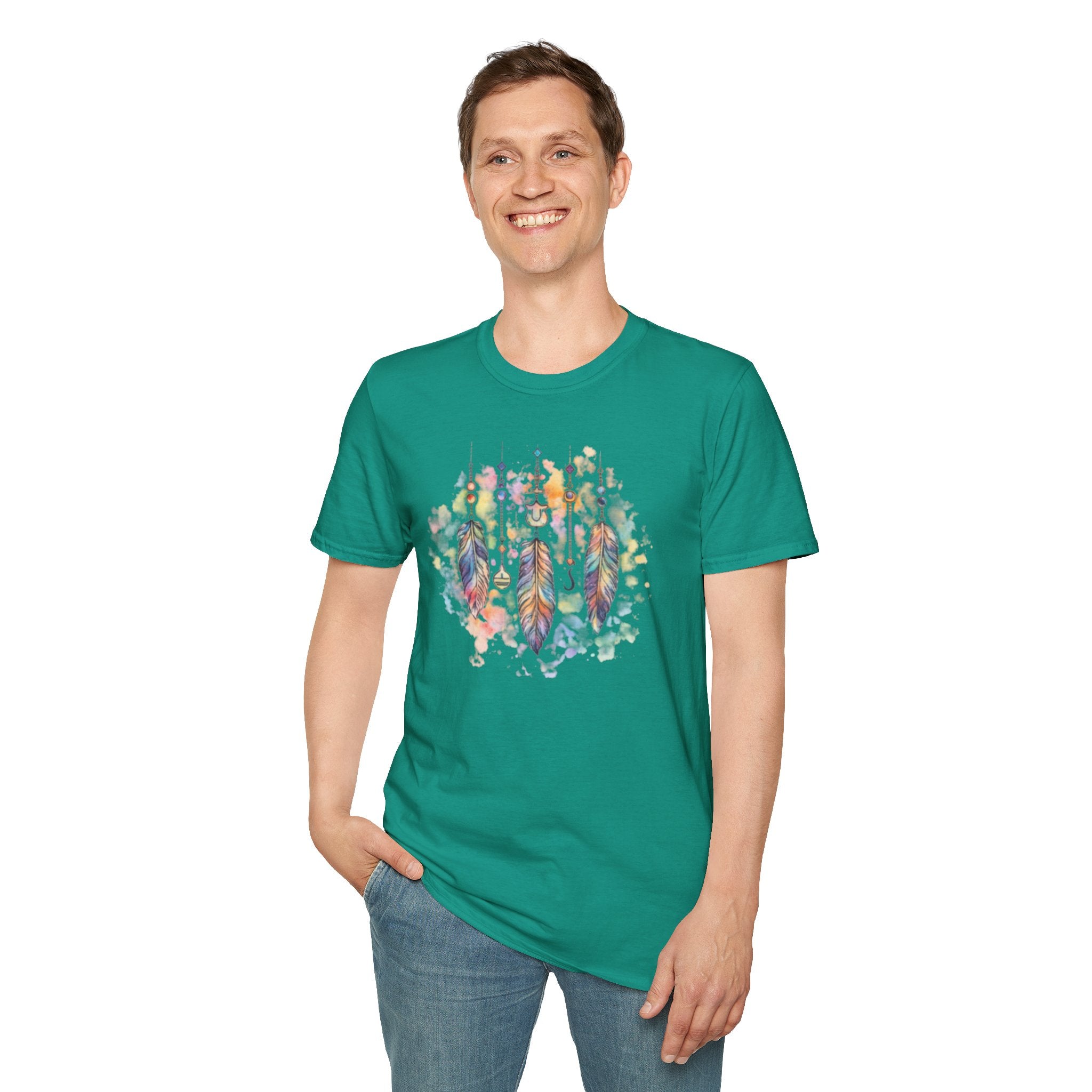 Watercolor Dreamcatcher T-Shirt — Boho Feather Graphic Tee