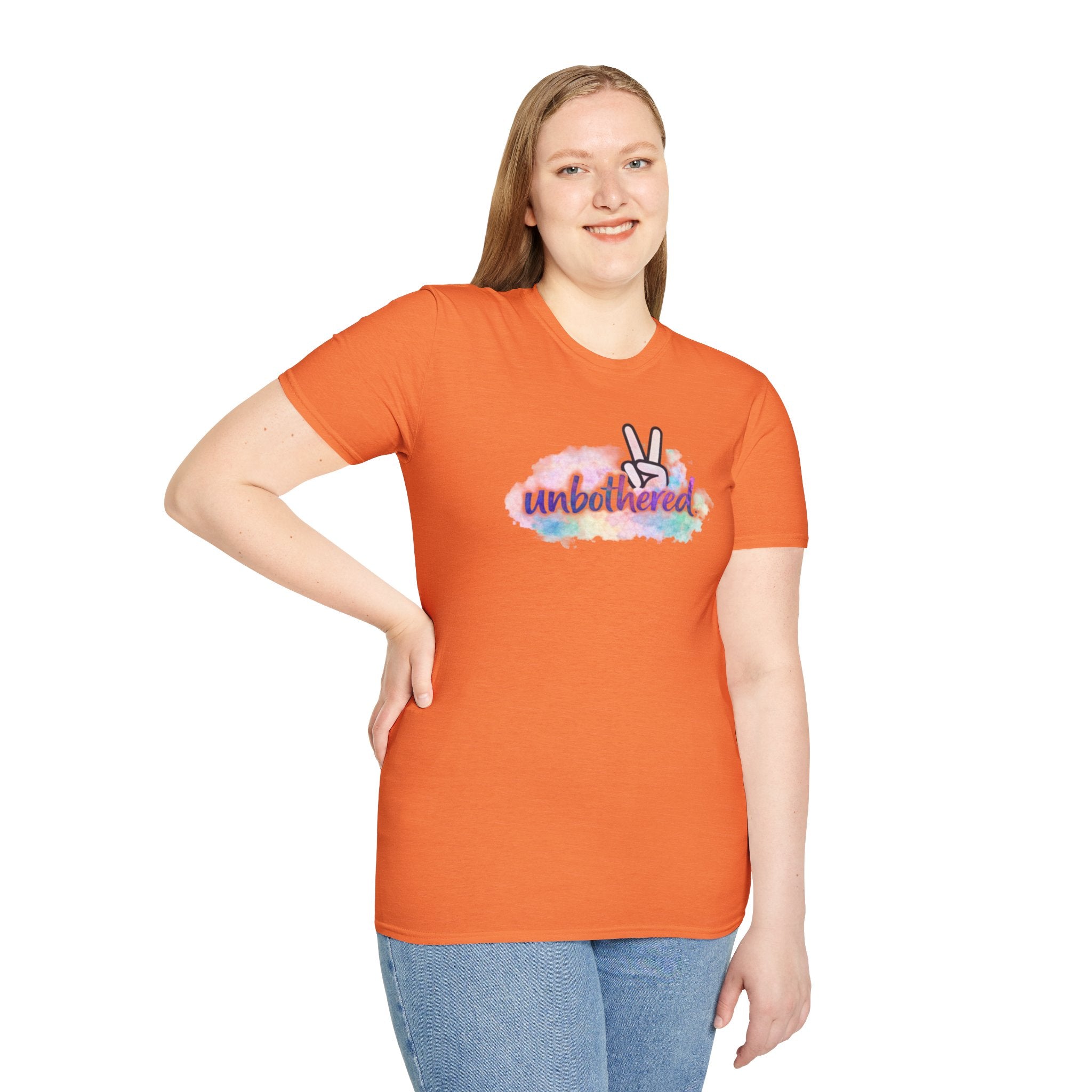 Unbothered Peace Sign T‑Shirt — Colorful Watercolor Graphic Tee