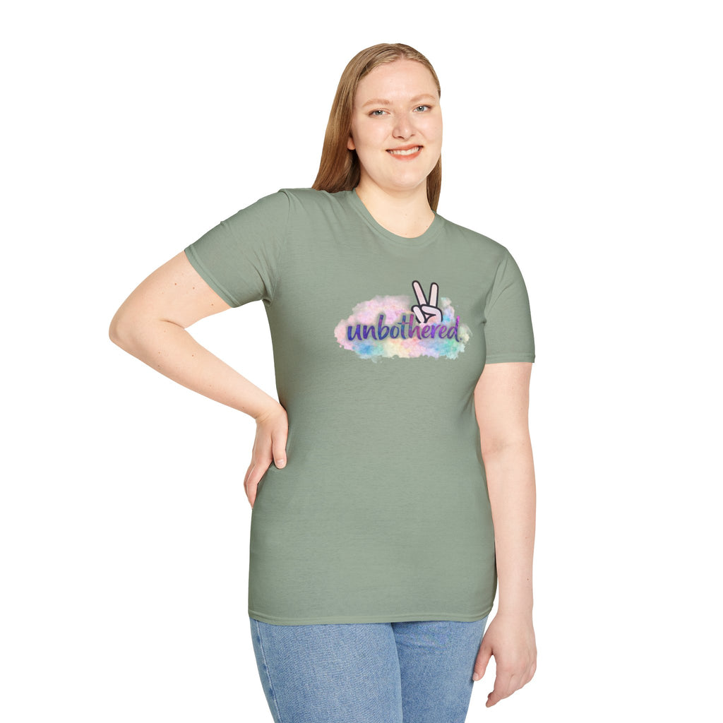 Unbothered Peace Sign T‑Shirt — Colorful Watercolor Graphic Tee