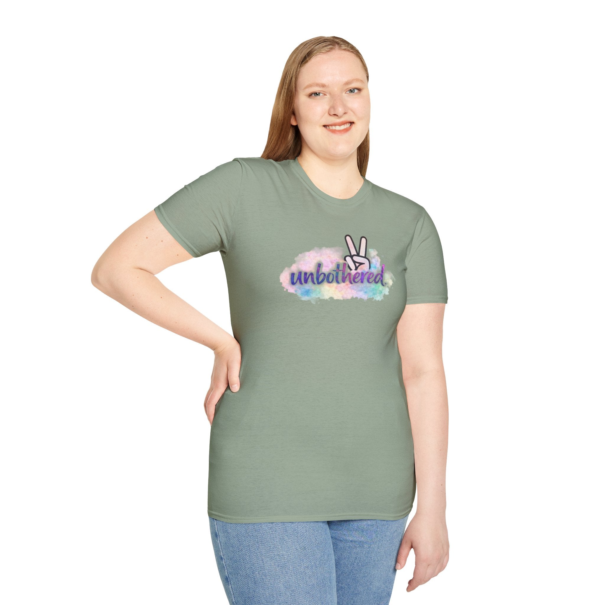 Unbothered Peace Sign T‑Shirt — Colorful Watercolor Graphic Tee
