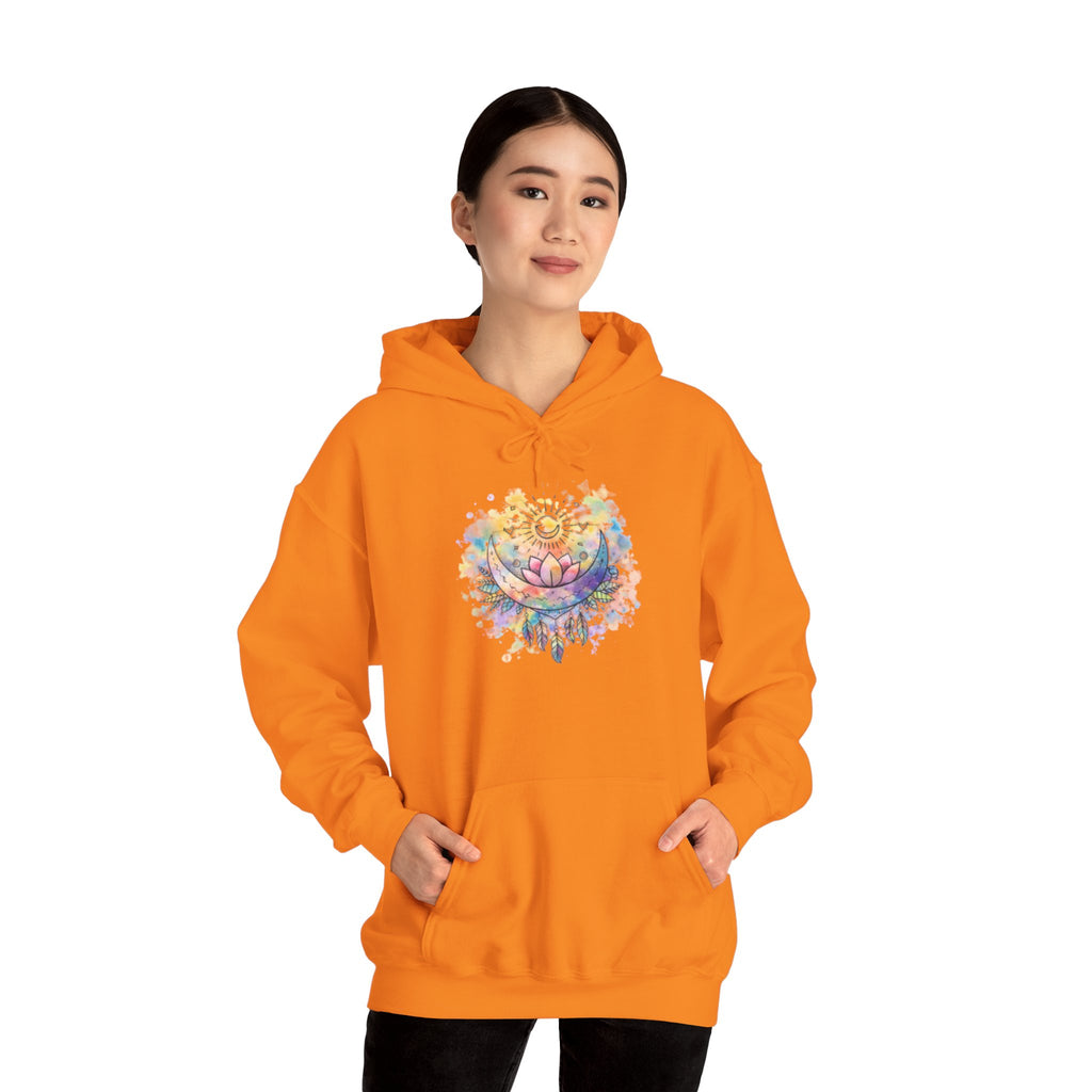 Lotus Watercolor Hoodie – Boho Spiritual Yoga Sweatshirt