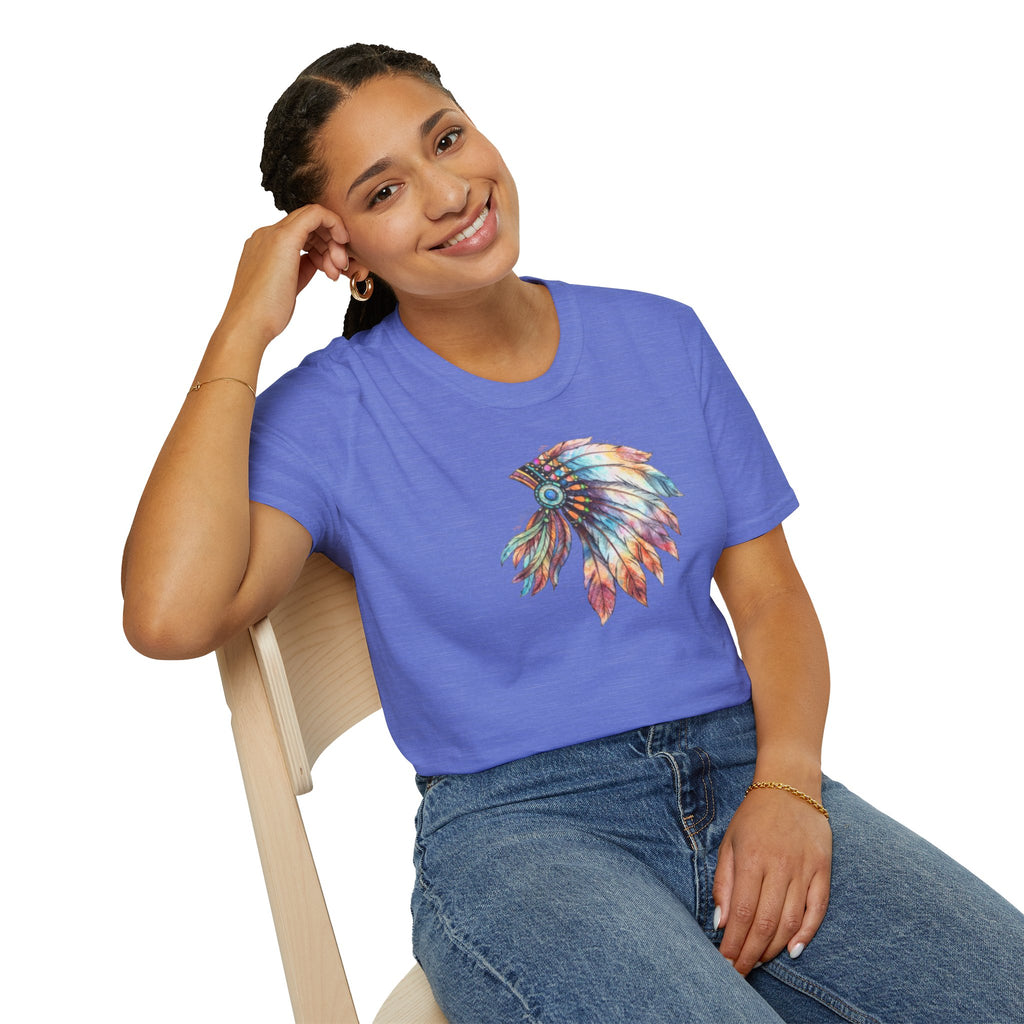 Native American Watercolor Headdress T-Shirt