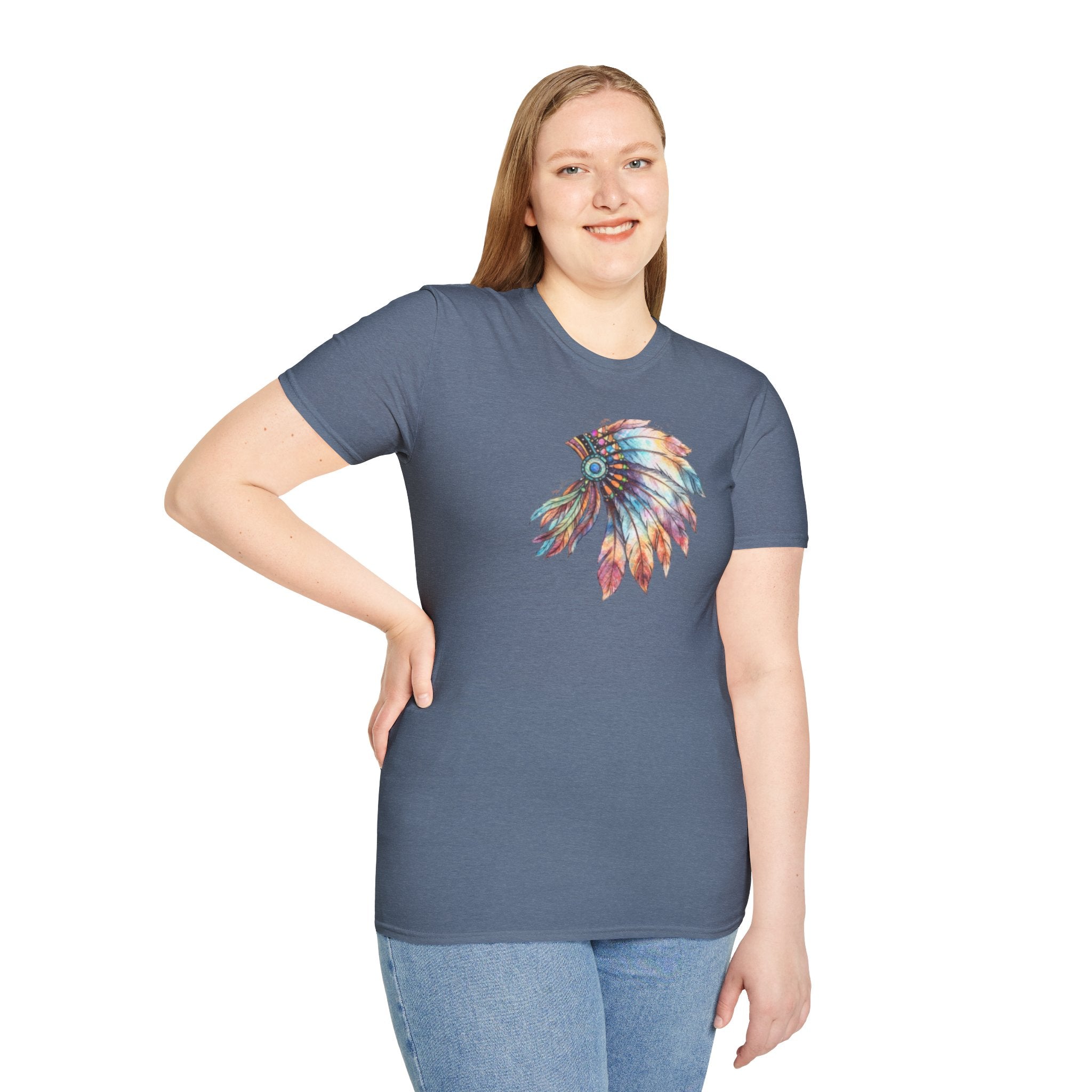 Native American Watercolor Headdress T-Shirt
