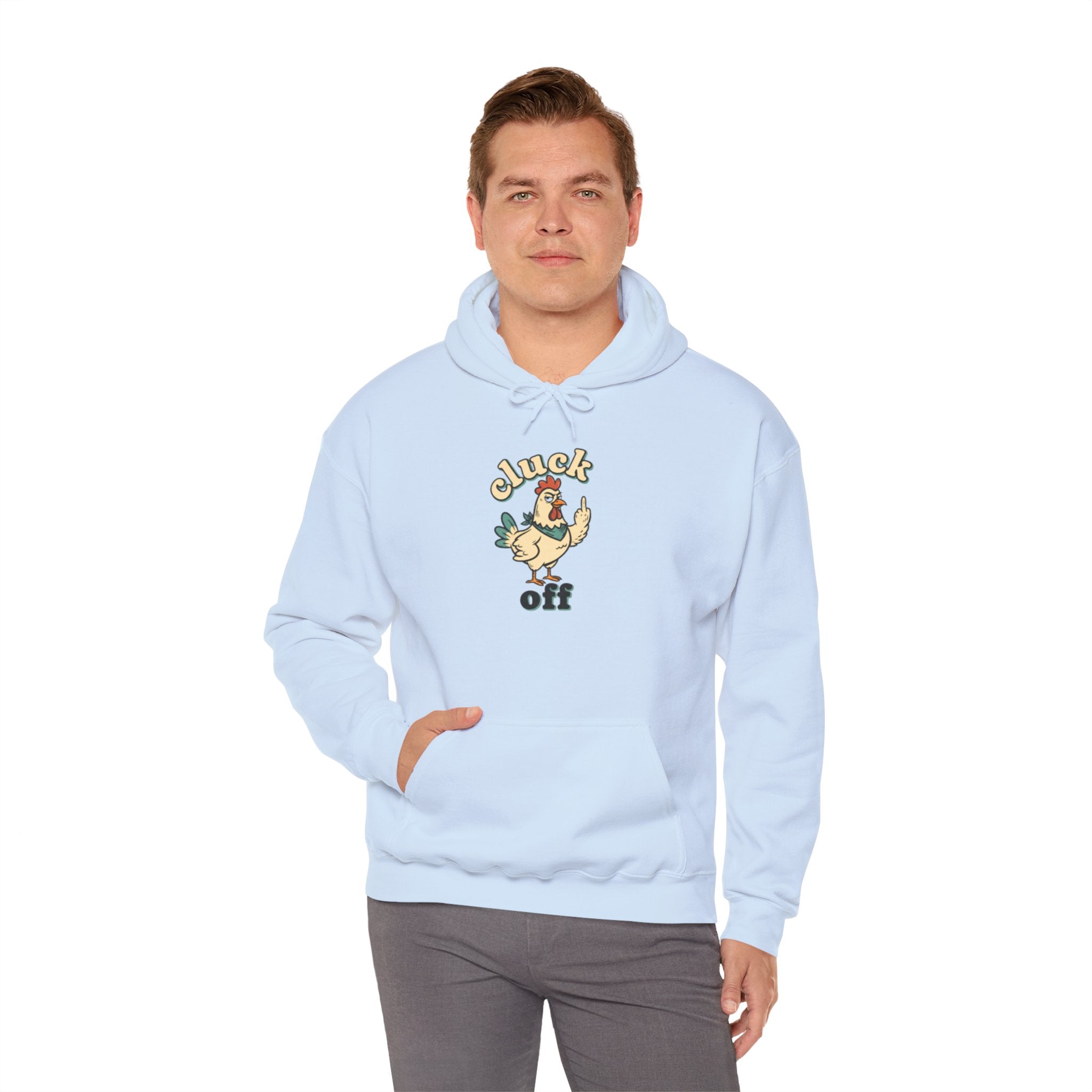 'Cluck Off' Chicken Hoodie – Funny Retro Farm Animal Pullover
