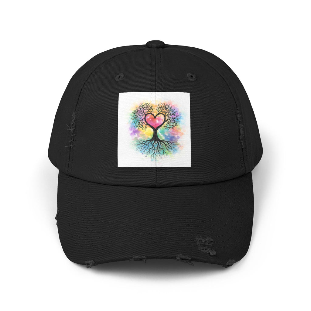Water color Tree of Life Distressed Hat