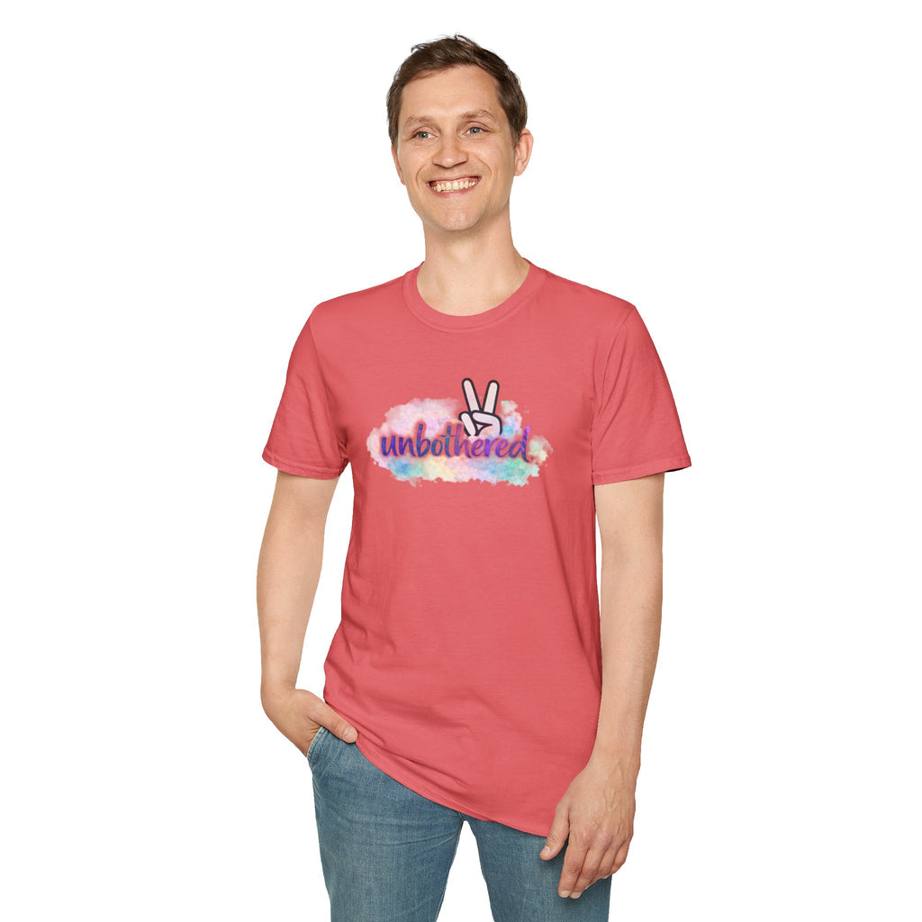 Unbothered Peace Sign T‑Shirt — Colorful Watercolor Graphic Tee
