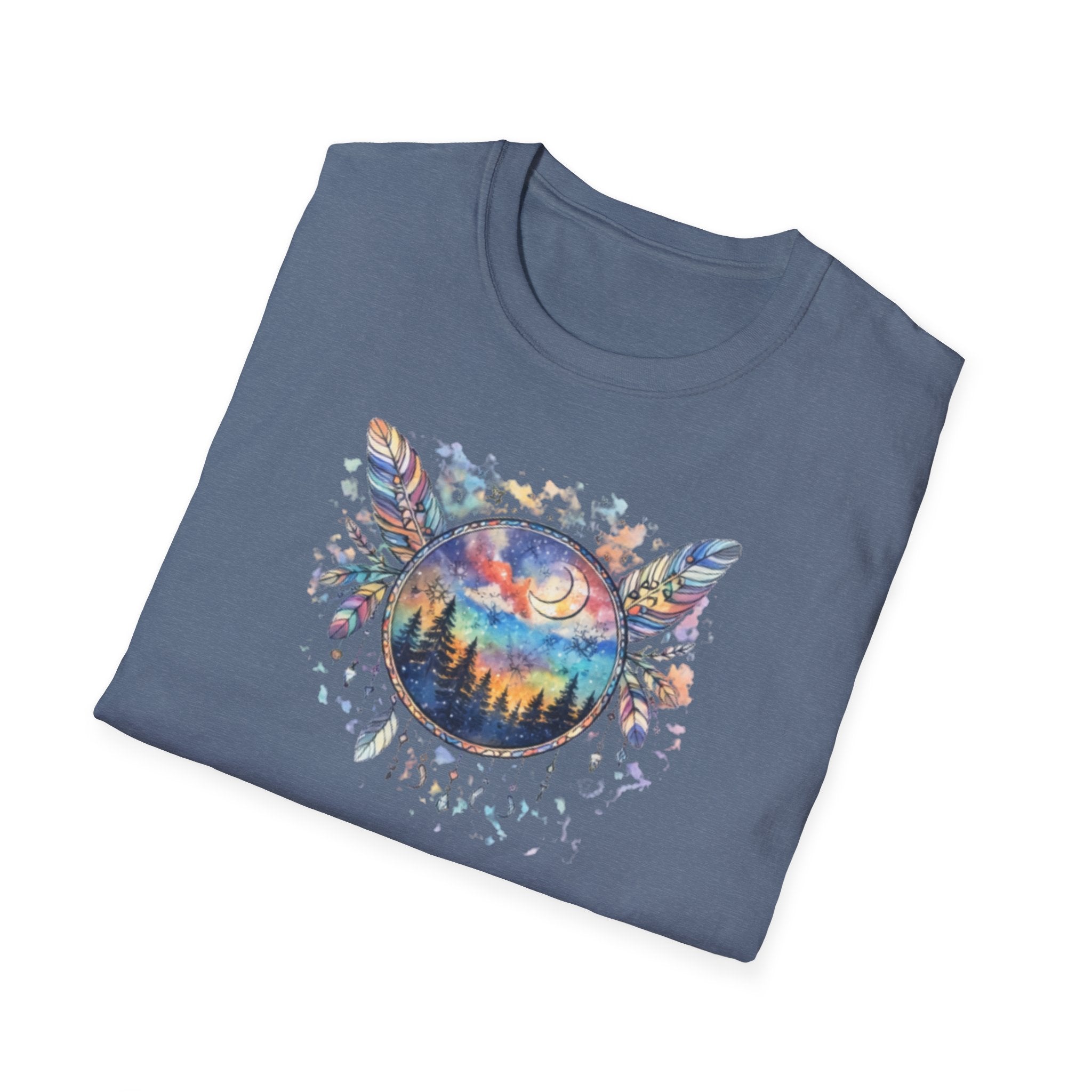 Watercolor Dreamcatcher Sunset T-Shirt — Boho Spiritual Tee