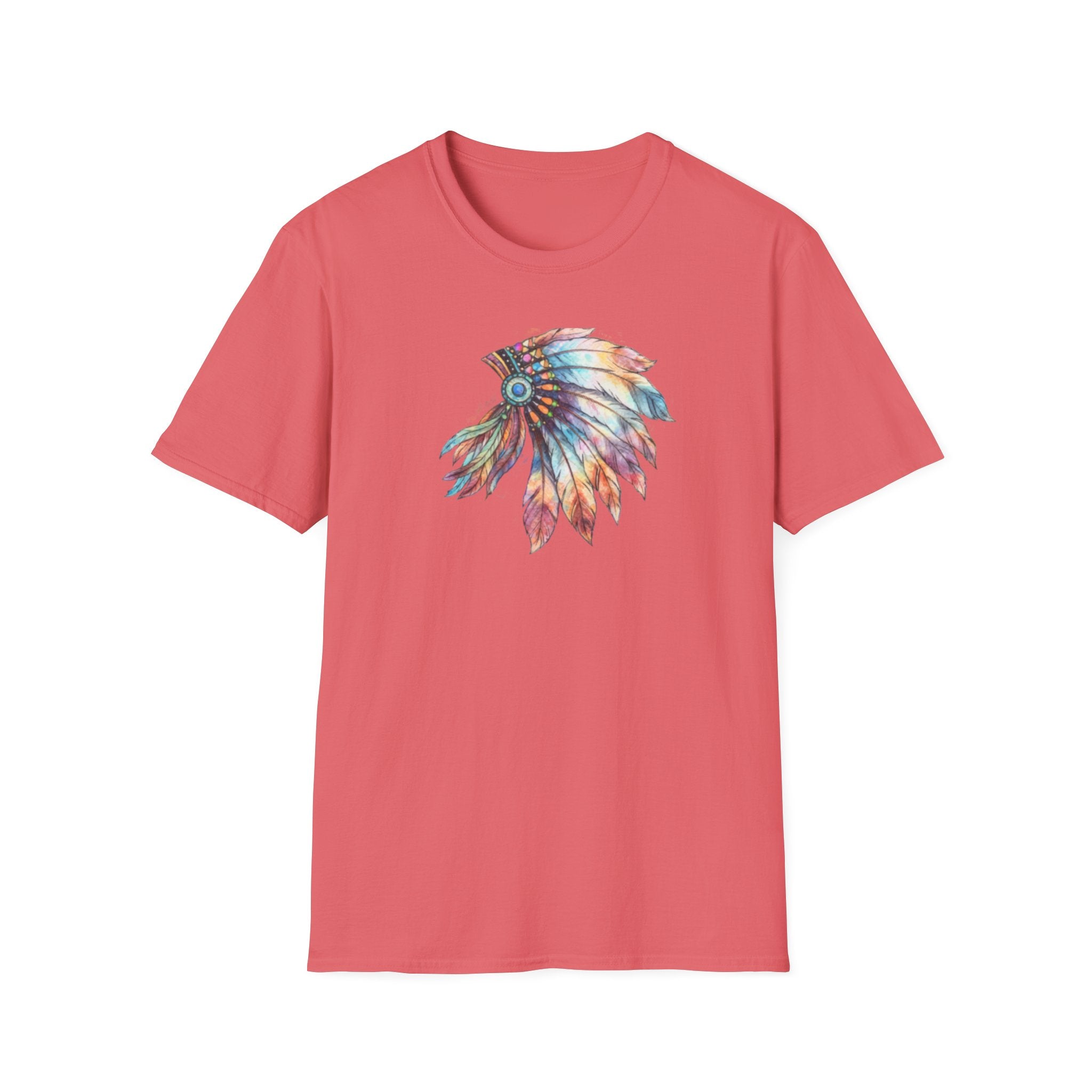 Native American Watercolor Headdress T-Shirt