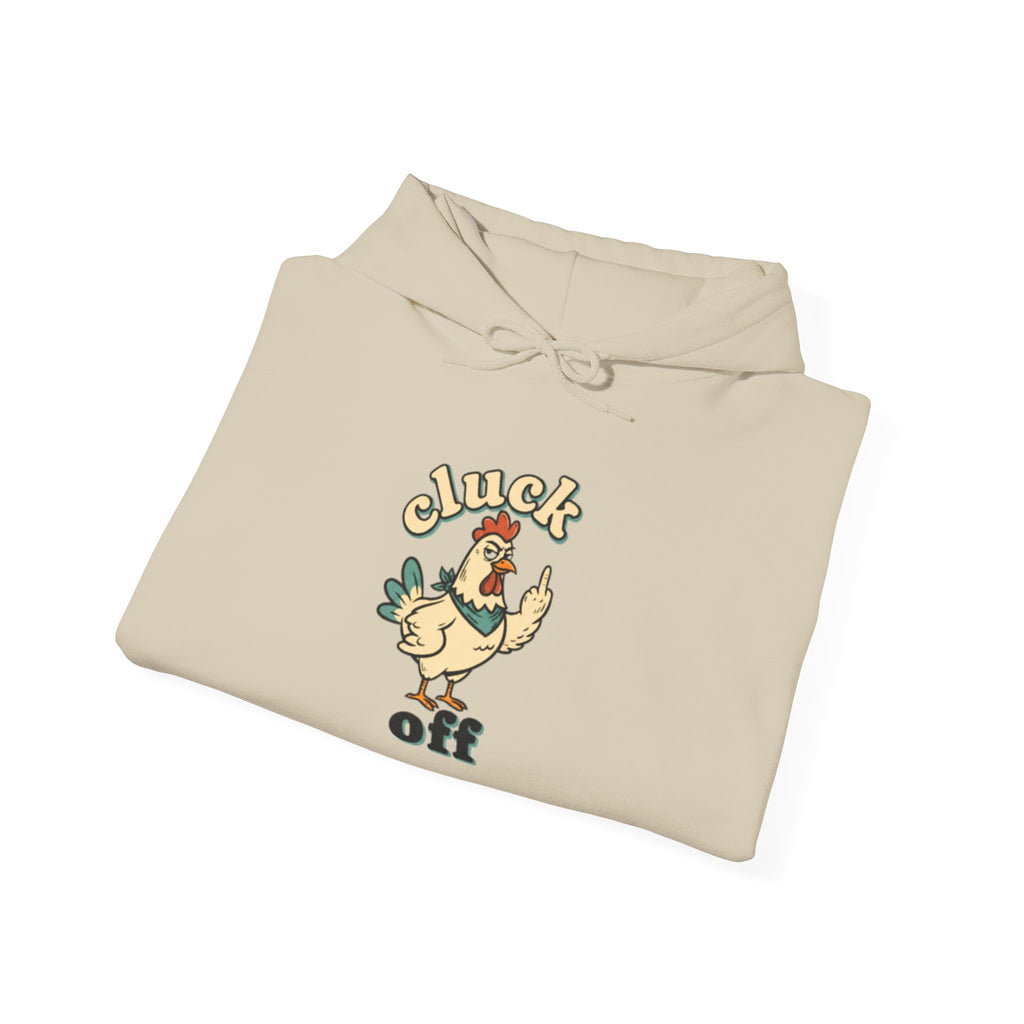'Cluck Off' Chicken Hoodie – Funny Retro Farm Animal Pullover