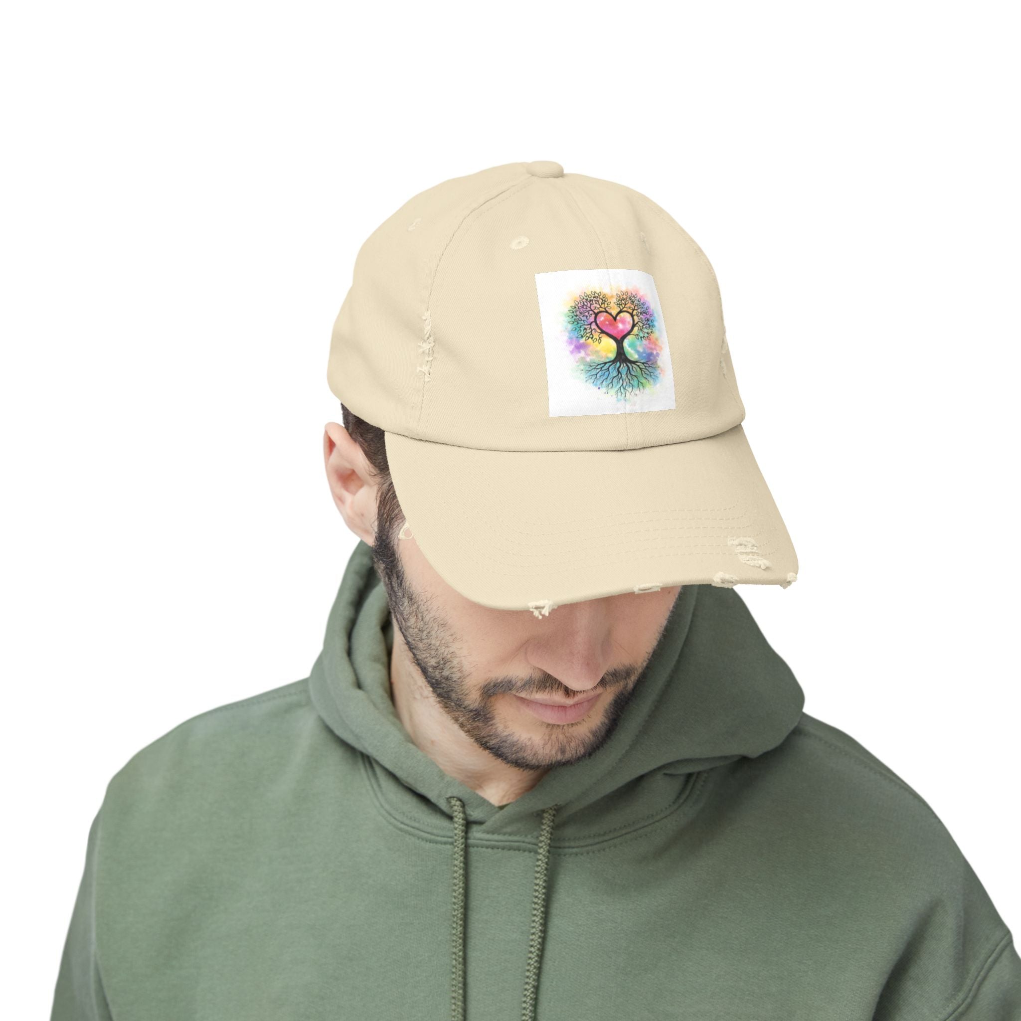 Water color Tree of Life Distressed Hat