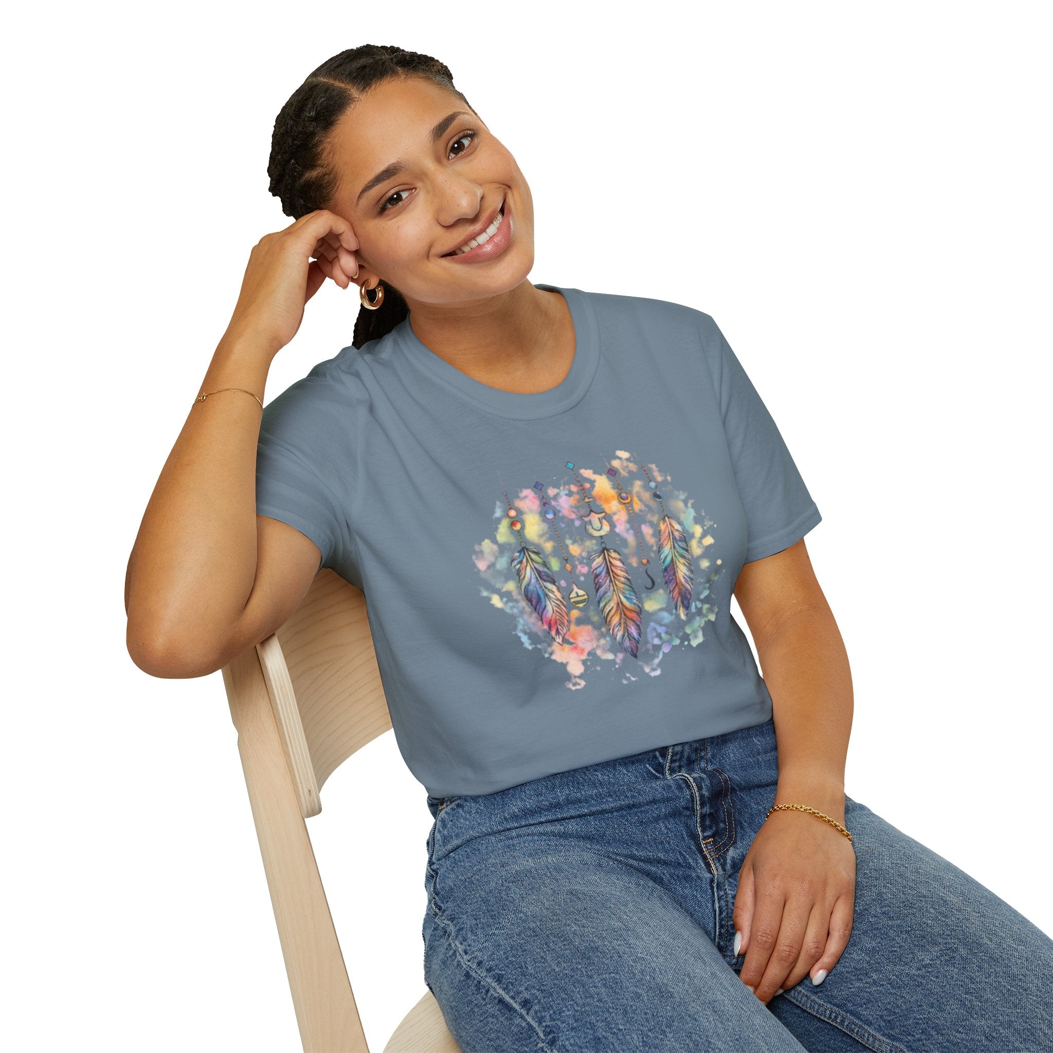 Watercolor Dreamcatcher T-Shirt — Boho Feather Graphic Tee
