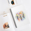 Boho Watercolor Feather Spiral Notebook