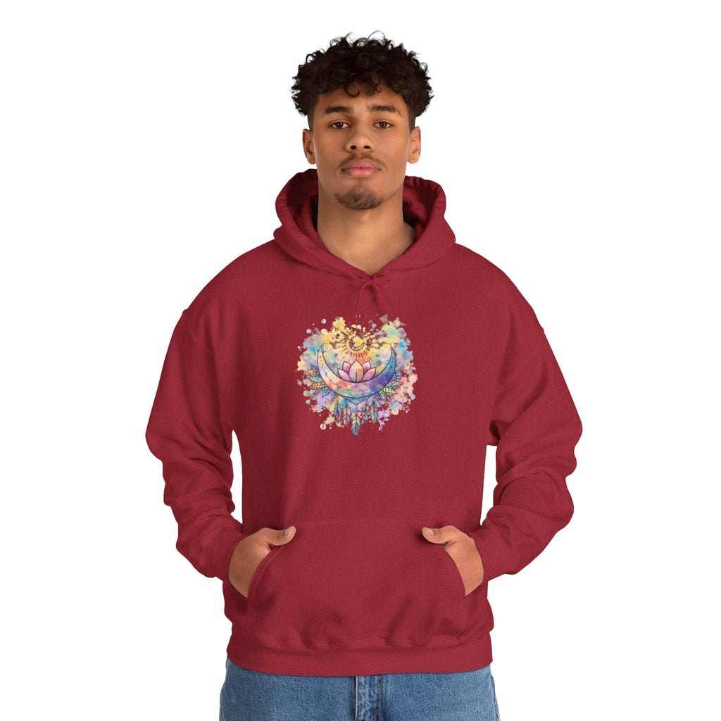 Lotus Watercolor Hoodie – Boho Spiritual Yoga Sweatshirt