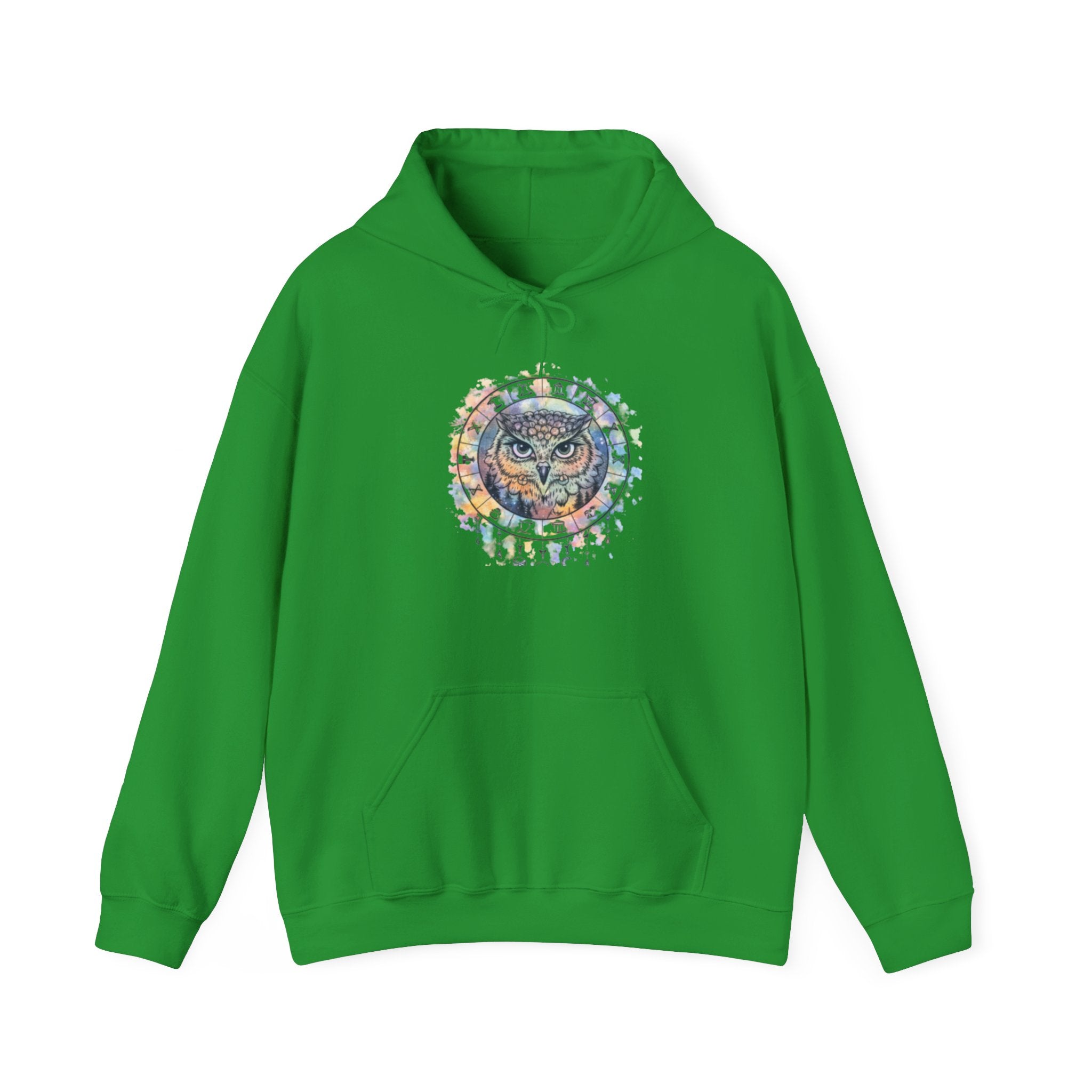 Owl Mandala Hoodie — Colorful Spiritual Owl Graphic Sweatshirt