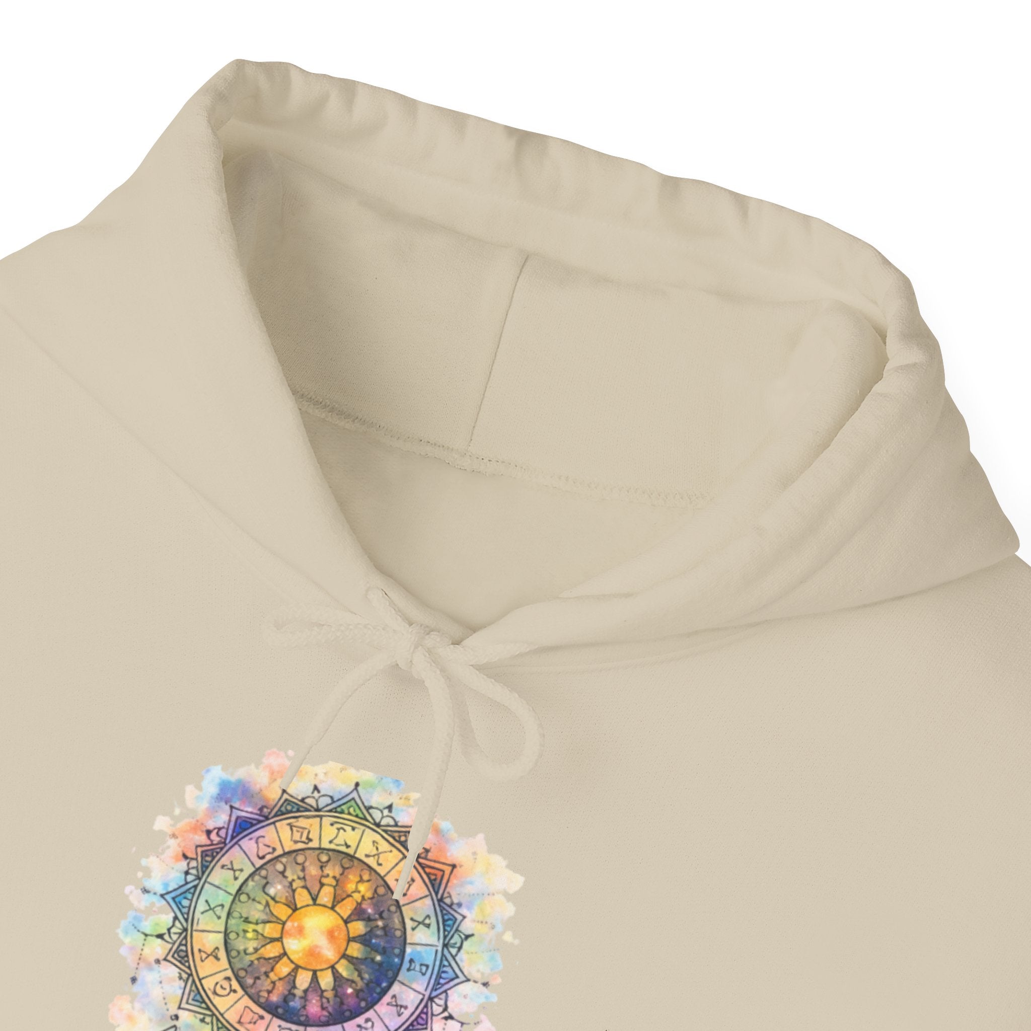Astrology Compass Hoodie — Boho Tie-Dye Mandala Graphic