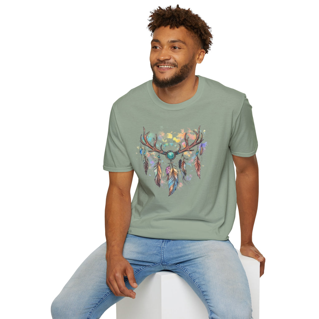 Boho Antler Dreamcatcher Watercolor T-Shirt