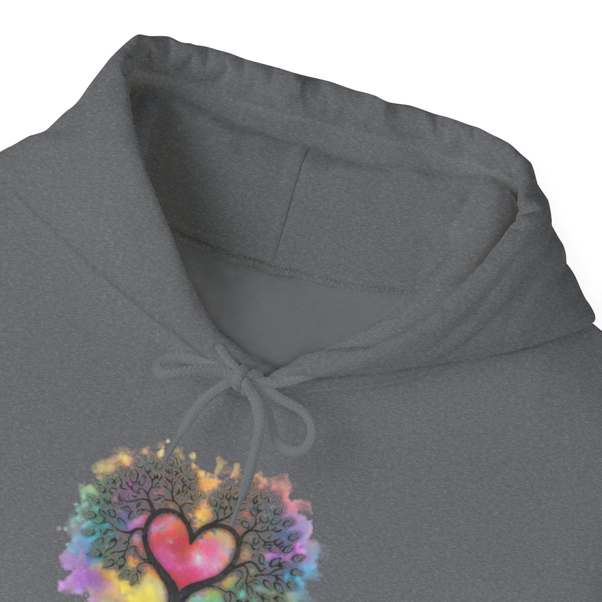Rainbow Heart Tree Hoodie — Vibrant Spiritual Love Pullover