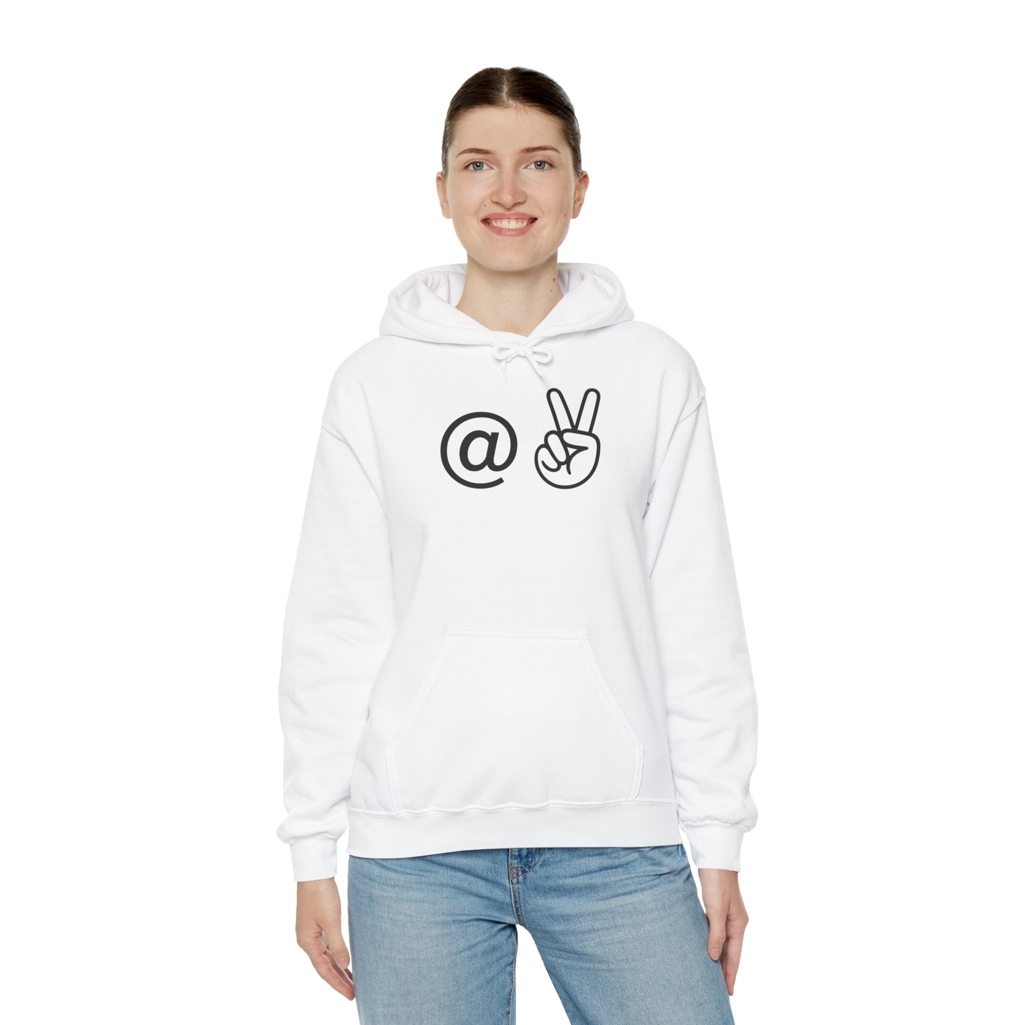 At Peace Minimal Hand Graphic Hoodie — Peaceful Vibes Unisex Hoodie
