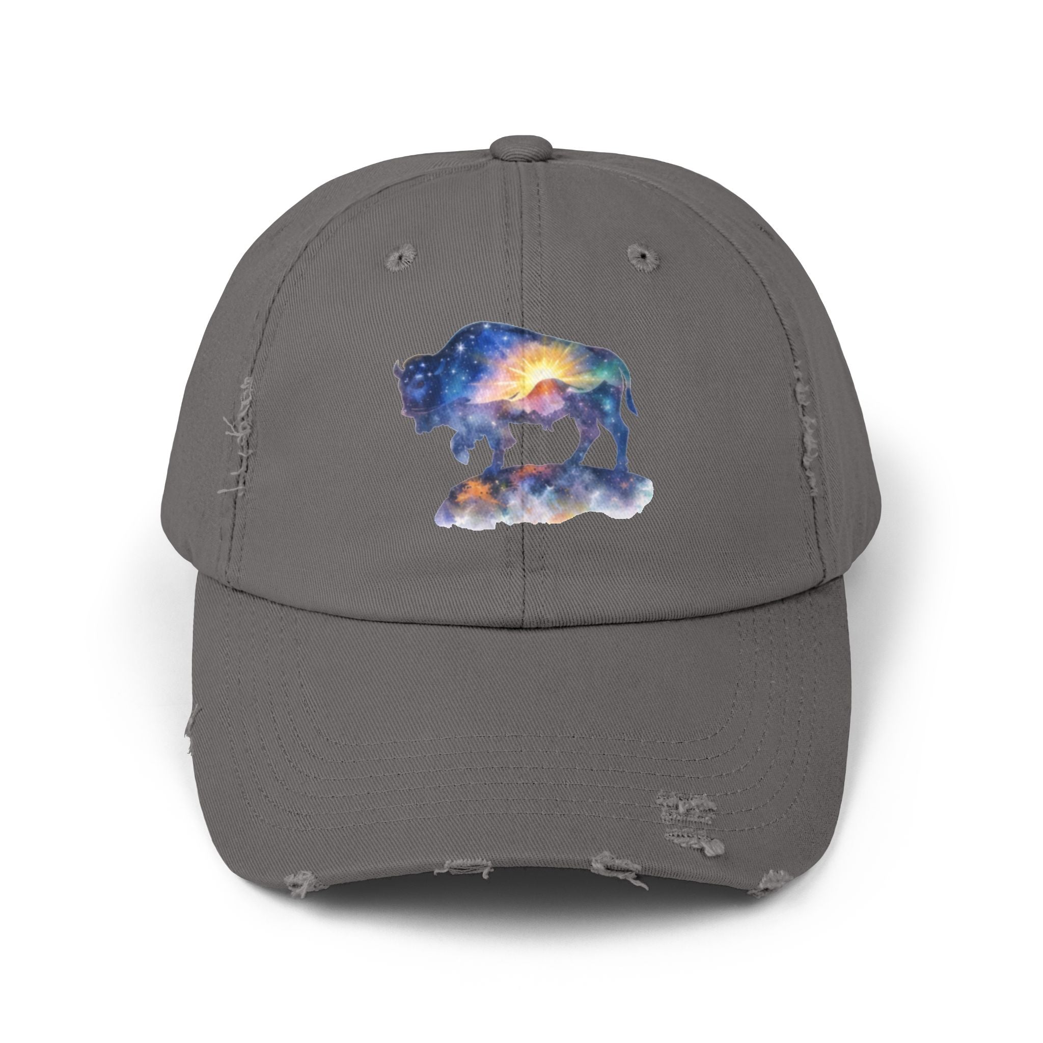 Distressed Bison Hat — Galaxy Sky Bison Cap