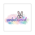 Unbothered Peace Sign Square Sticker — Pastel Watercolor Laptop Decal