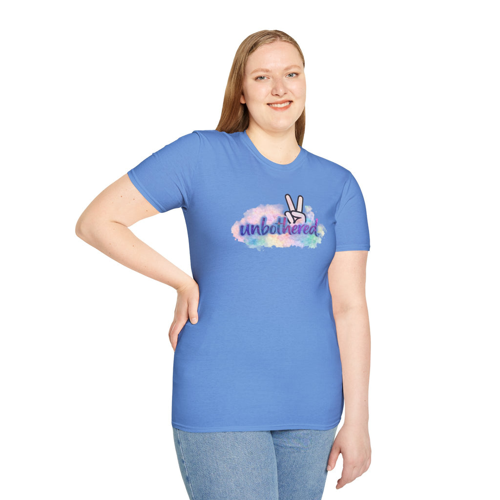 Unbothered Peace Sign T‑Shirt — Colorful Watercolor Graphic Tee