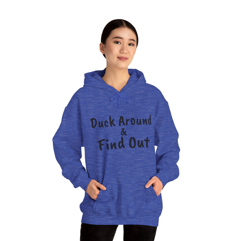 Duck Around Find Out Hoodie | Funny Phrase Pullover Sweatshirt