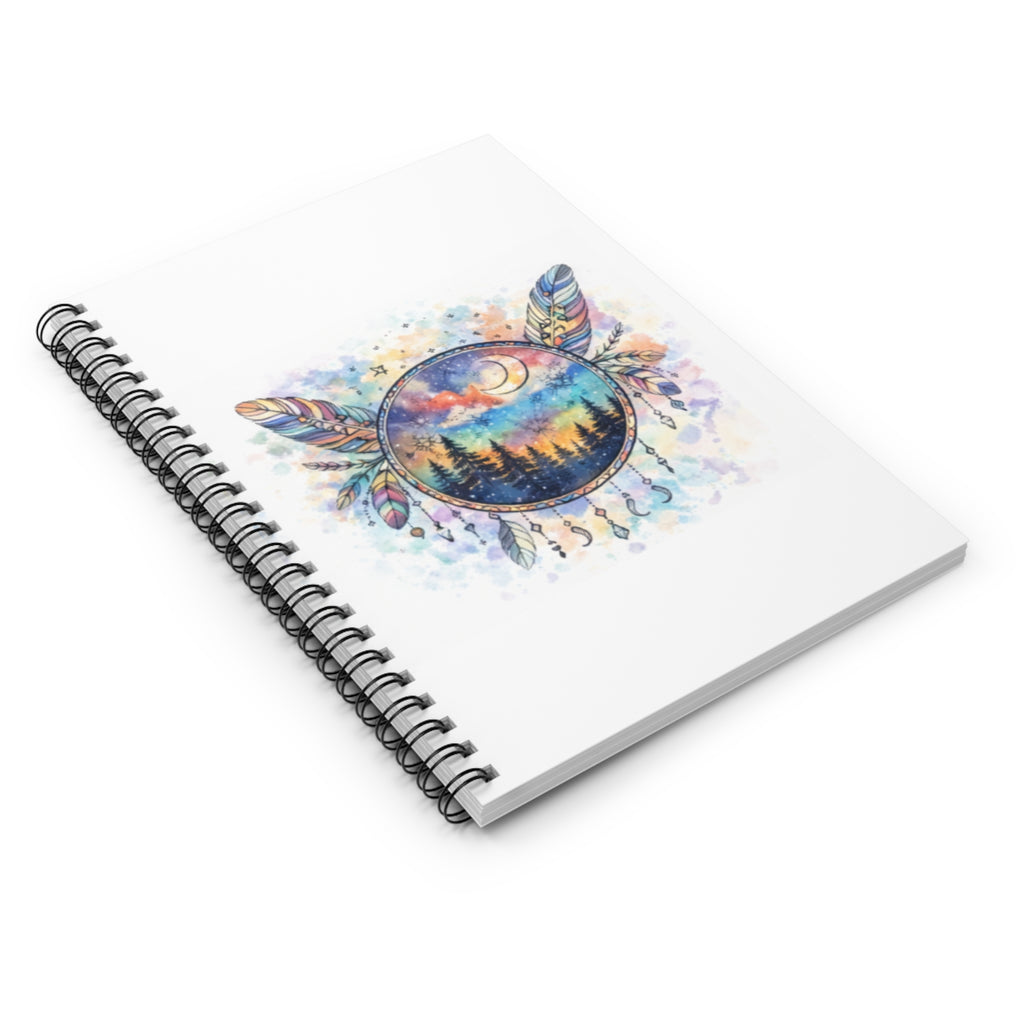 Watercolor Dreamcatcher Forest Spiral Notebook