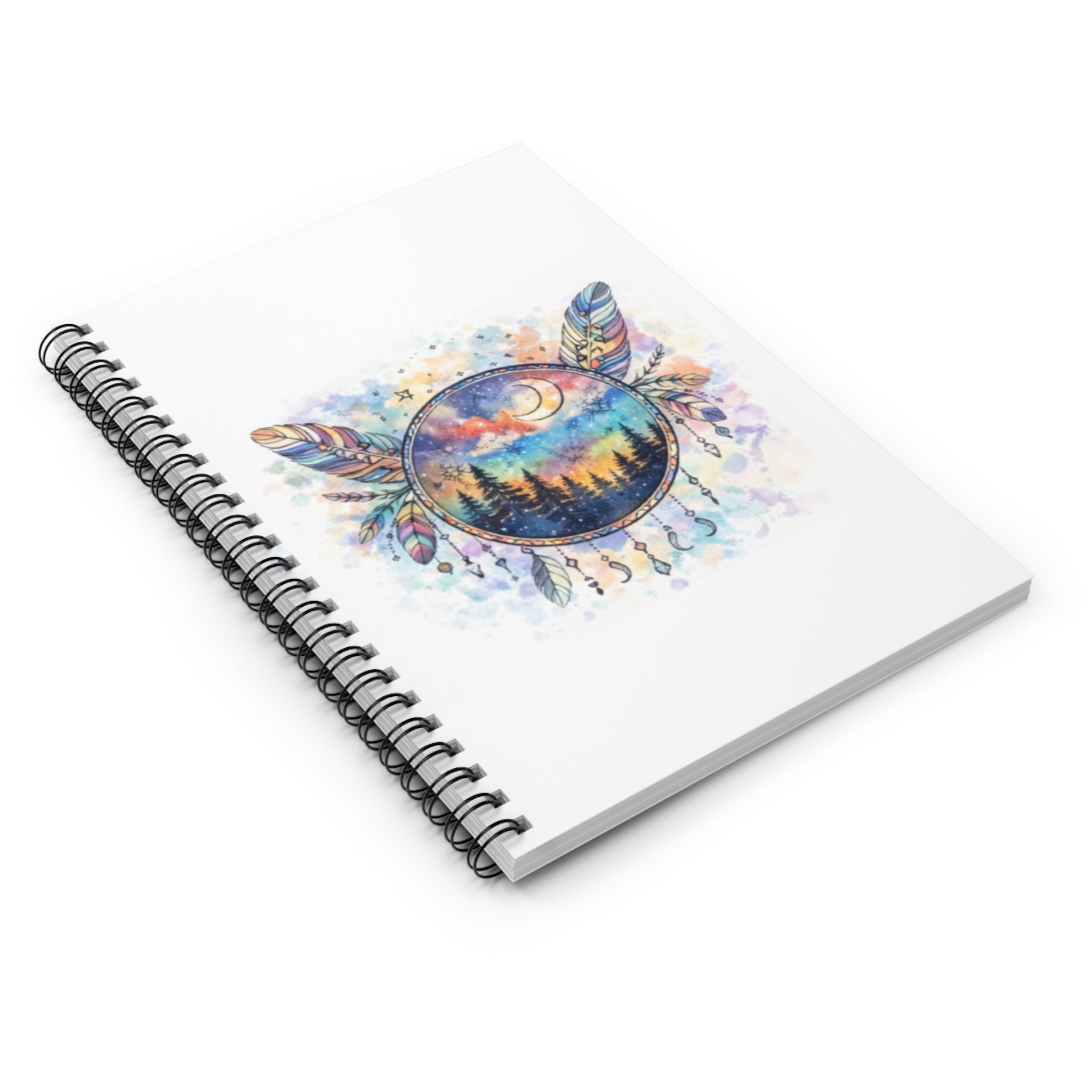 Watercolor Dreamcatcher Forest Spiral Notebook