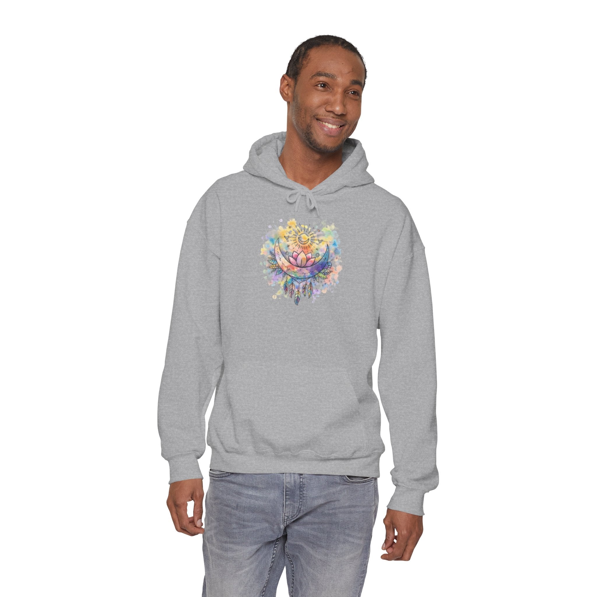 Lotus Watercolor Hoodie – Boho Spiritual Yoga Sweatshirt