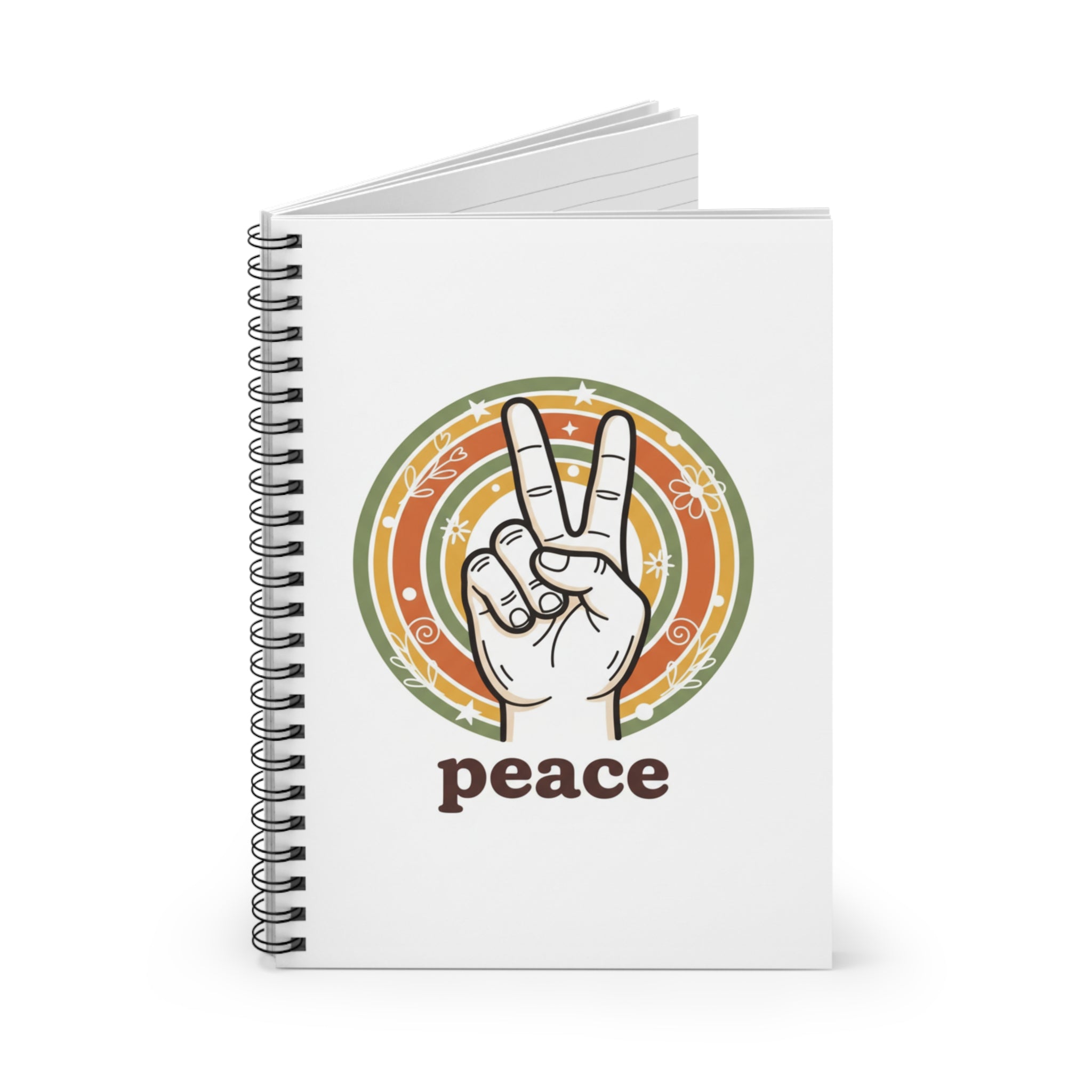 Peace Sign Spiral Notebook — Retro Vibes