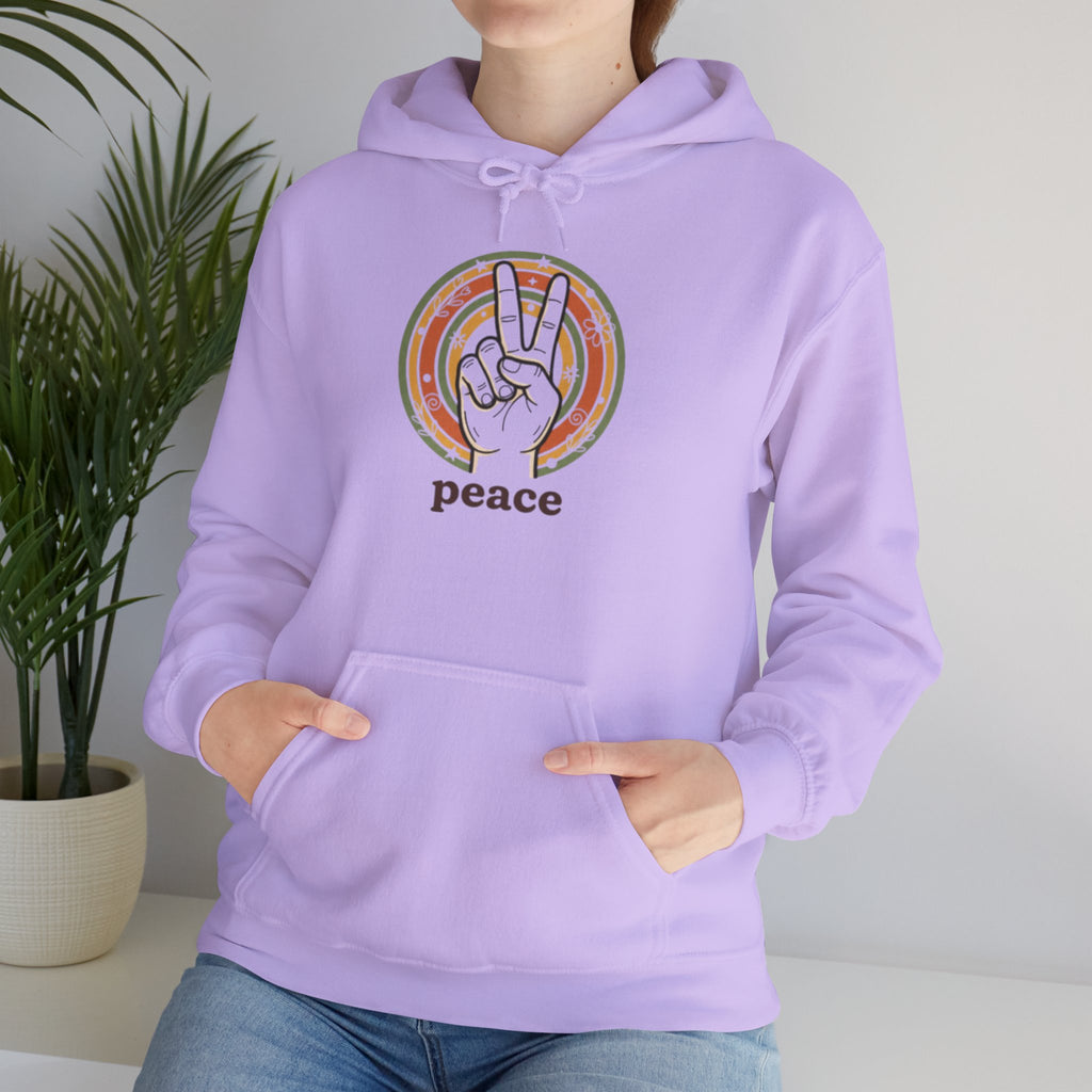 Peace Sign Hoodie — Retro Vibe Peace Hand Graphic Sweatshirt