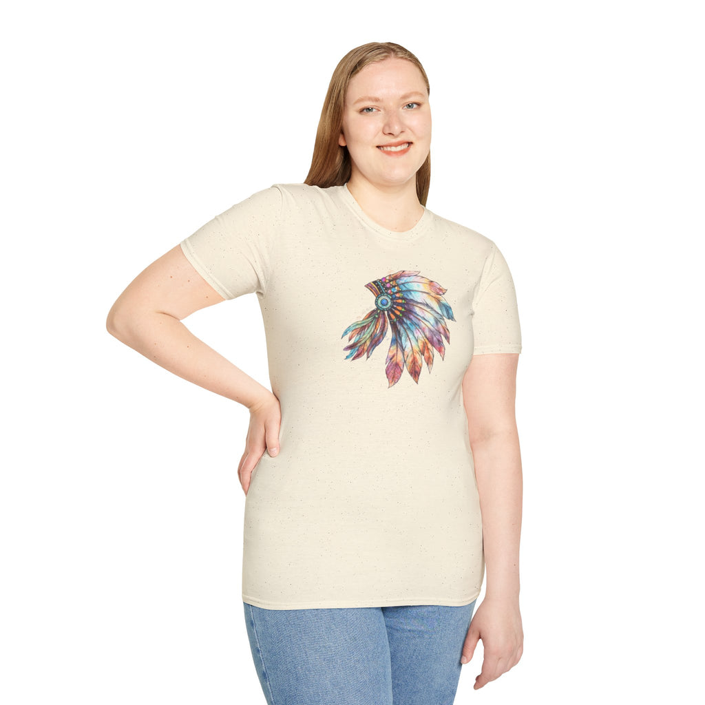 Native American Watercolor Headdress T-Shirt