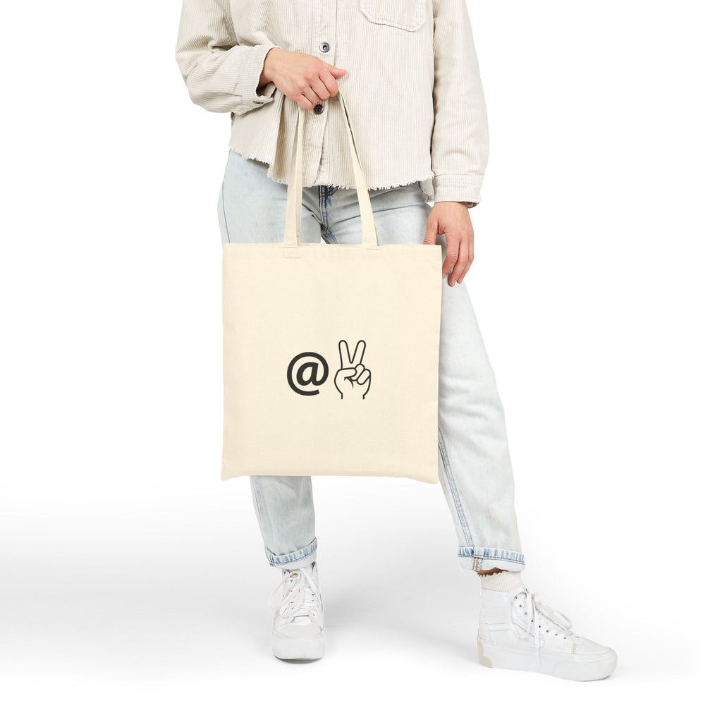 At Peace Canvas Tote Bag — Cotton Canvas Carryall with 'At Peace' Design